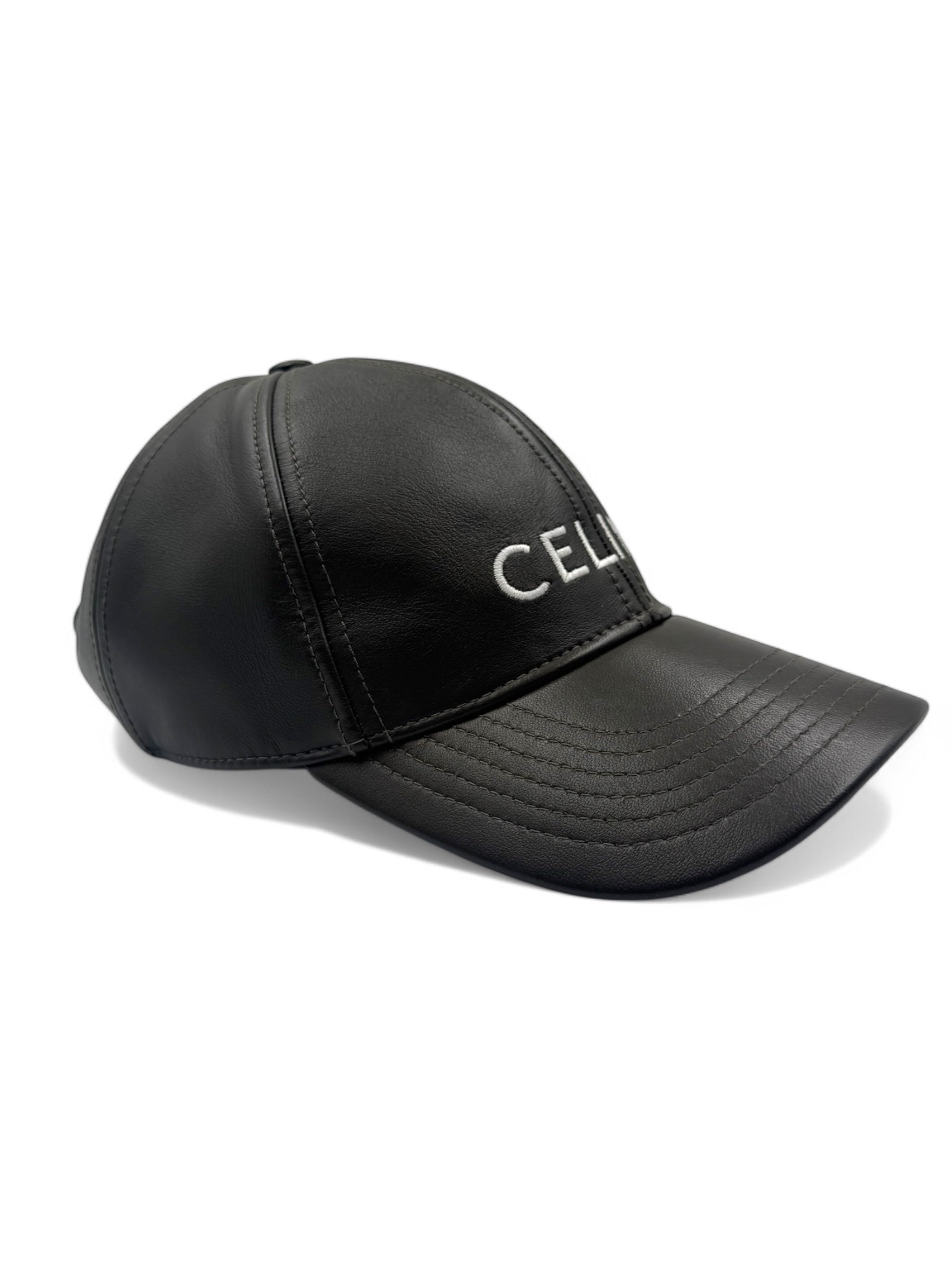 Céline - Casquette cuir vert