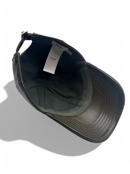 Céline - Casquette cuir vert