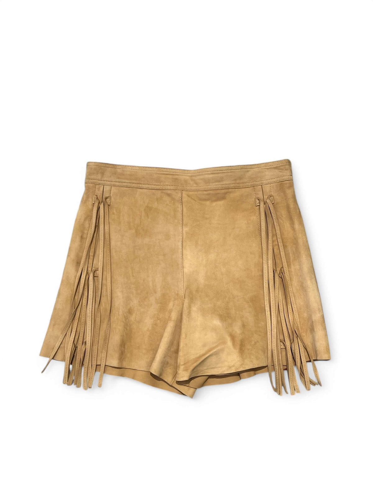 Chloé - Shorts in camoscio con frange T38