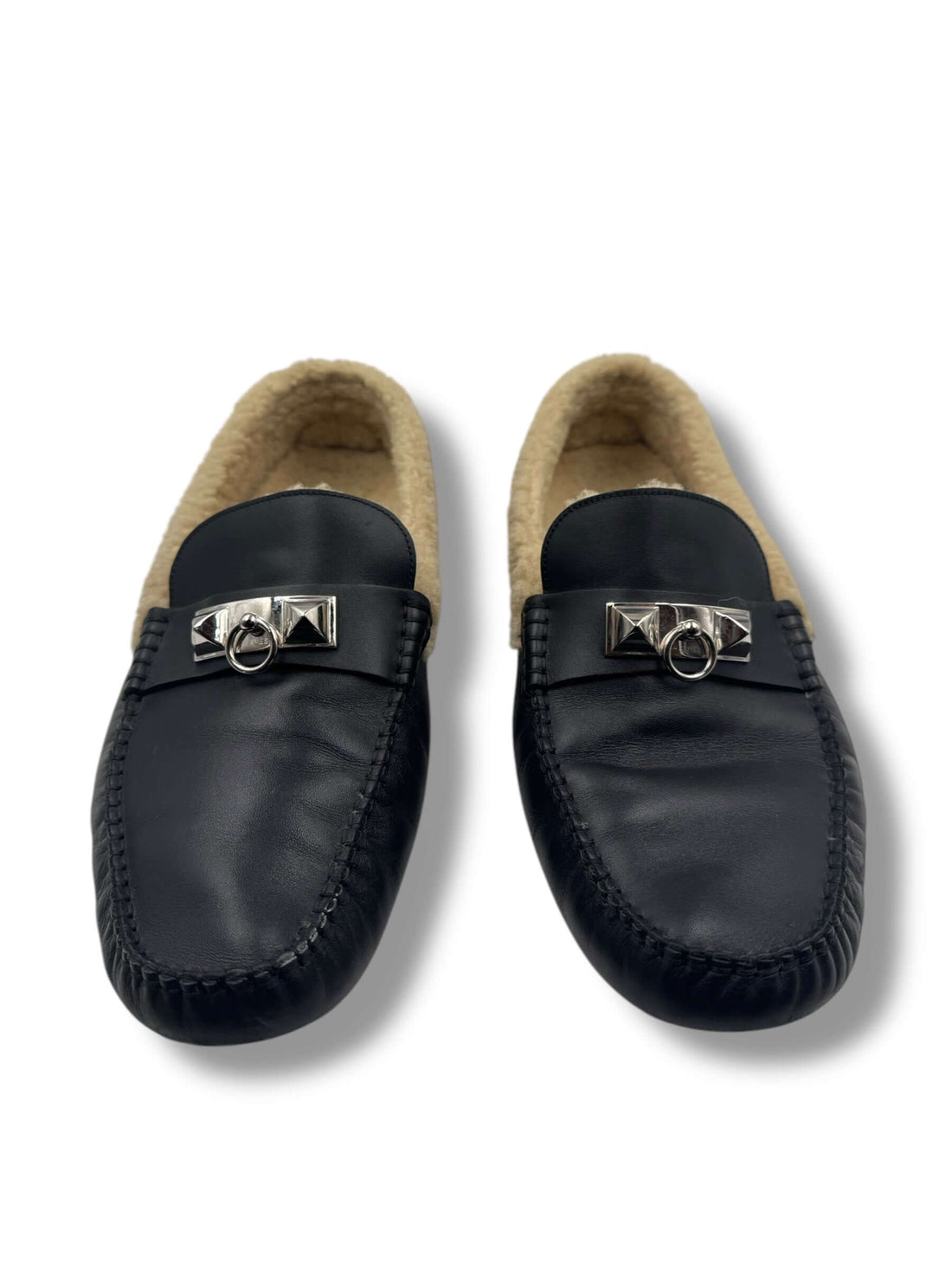 Hermès -  Mocassin Irving cuir noir T44