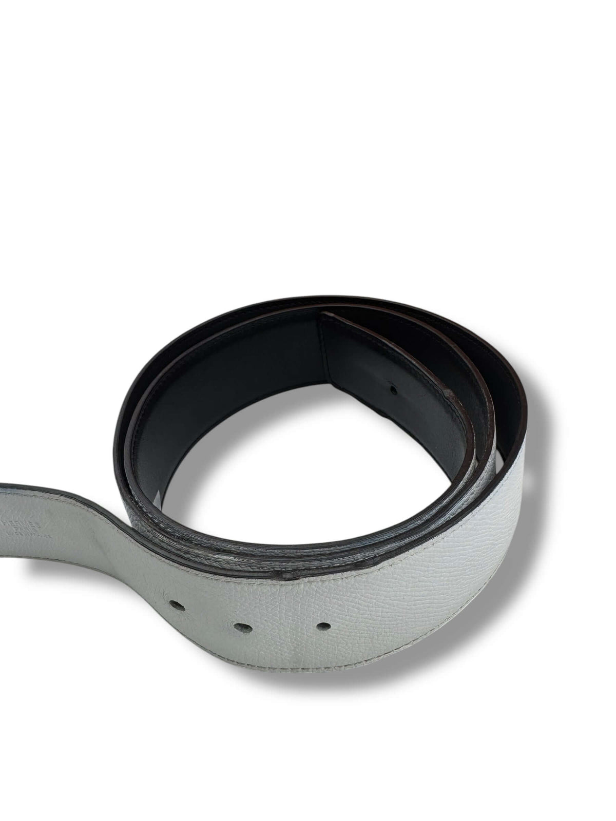 Hermès - Ceinture réversible noir et blanc 4mm