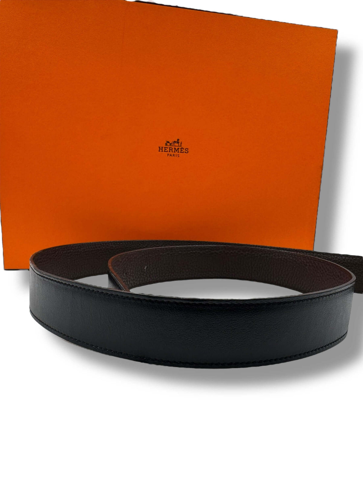 Hermès - Cintura nera e marrone 3mm