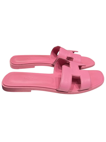 Hermès - mules Oran rose T 37