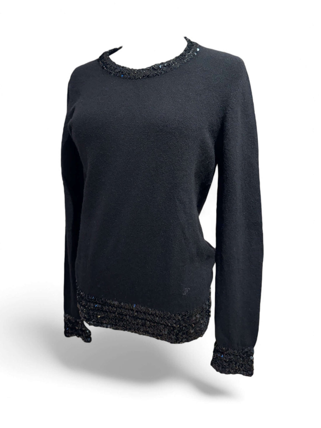 Chanel - Black sequin sweater size M