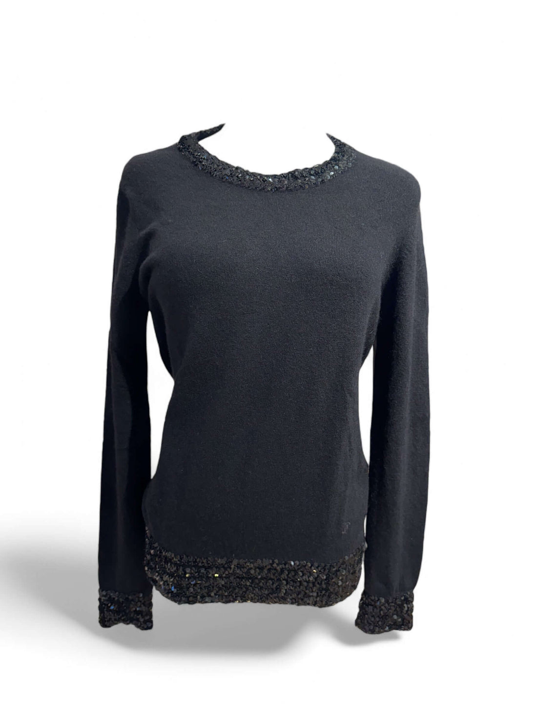 Chanel - Black sequin sweater size M