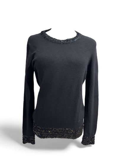 Chanel - Schwarzer Paillettenpullover TM