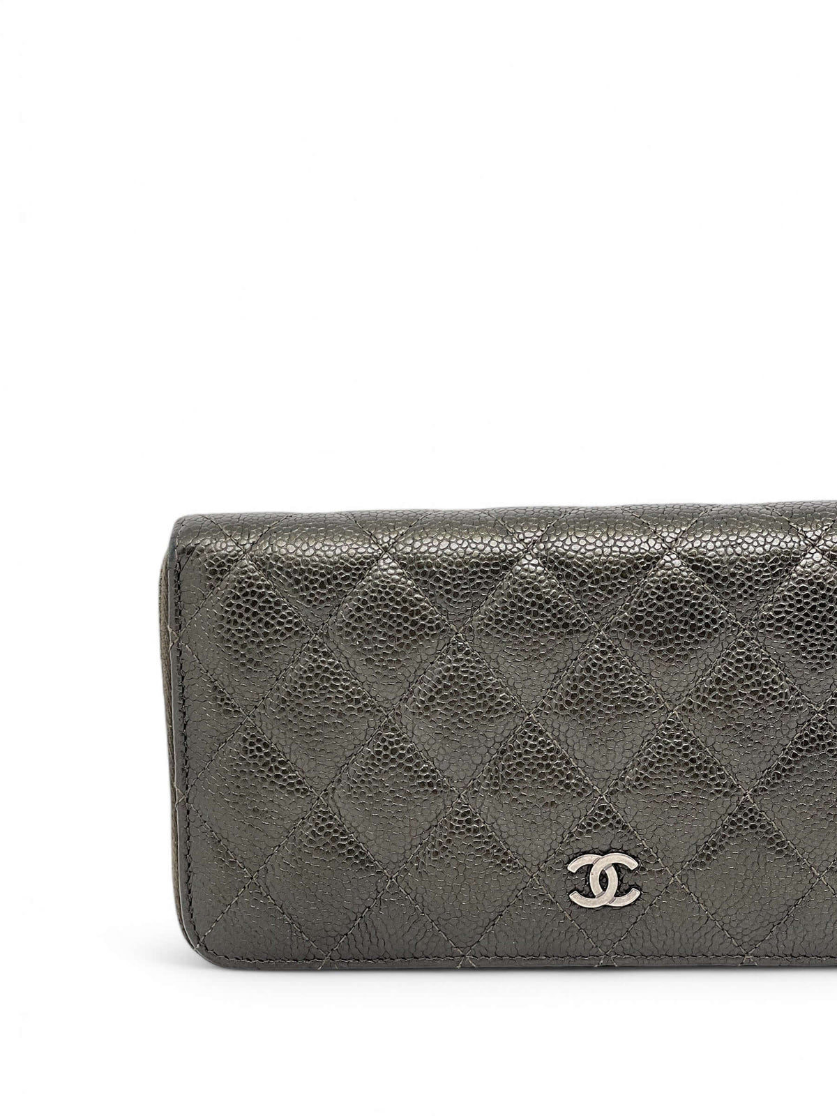 Chanel - Timeless Kaki Leder-Geldbörse