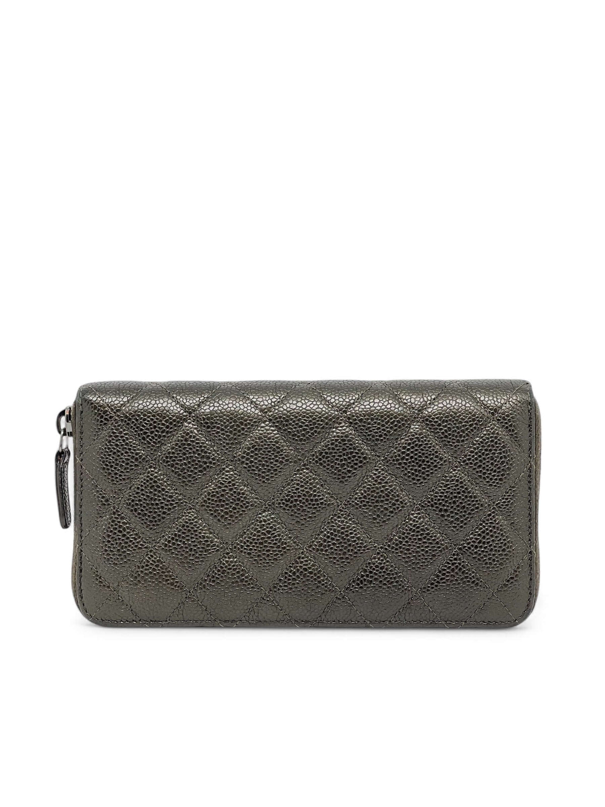 Chanel - Timeless Kaki Leder-Geldbörse