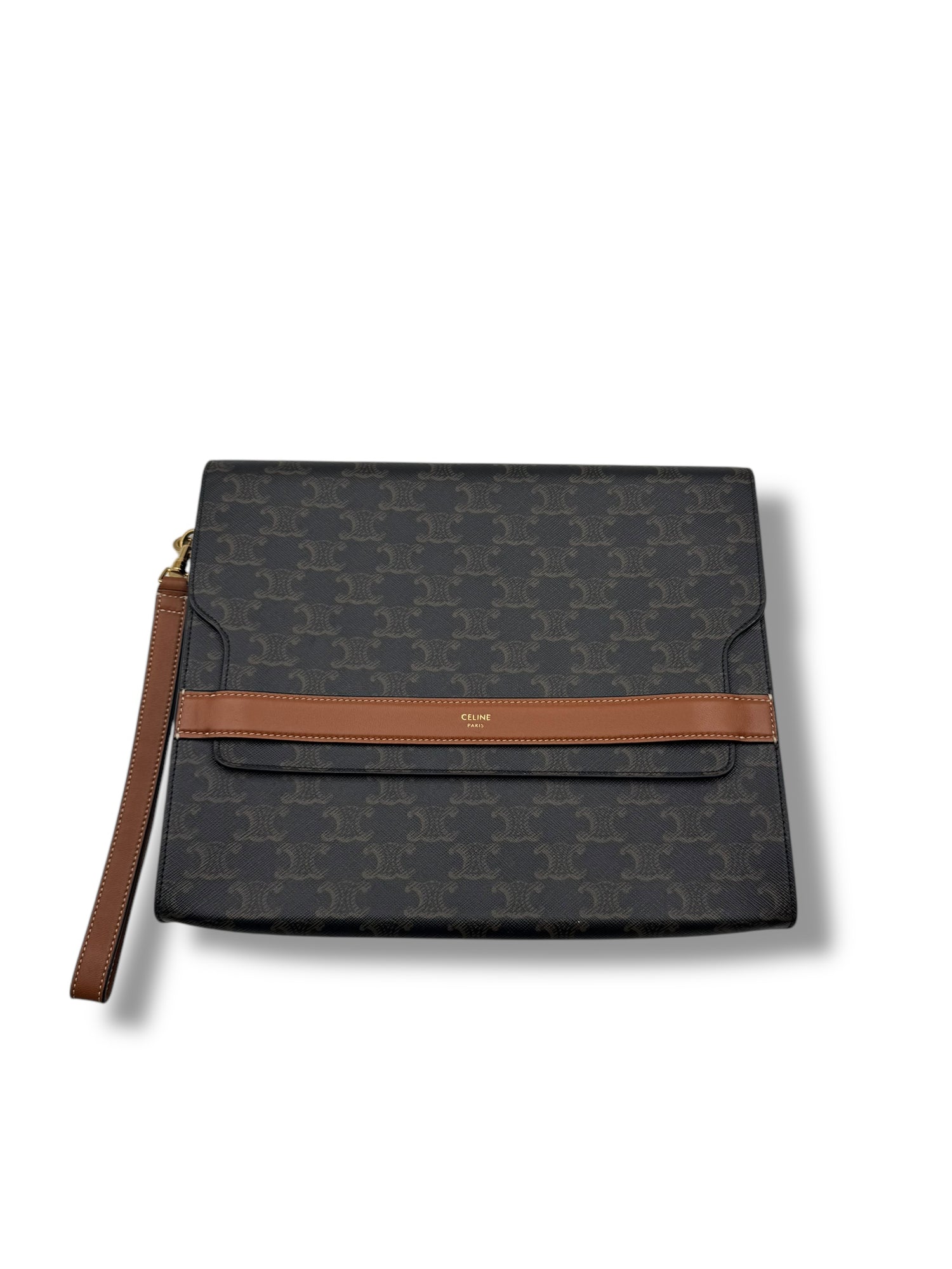 Céline - Canvas and leather clutch