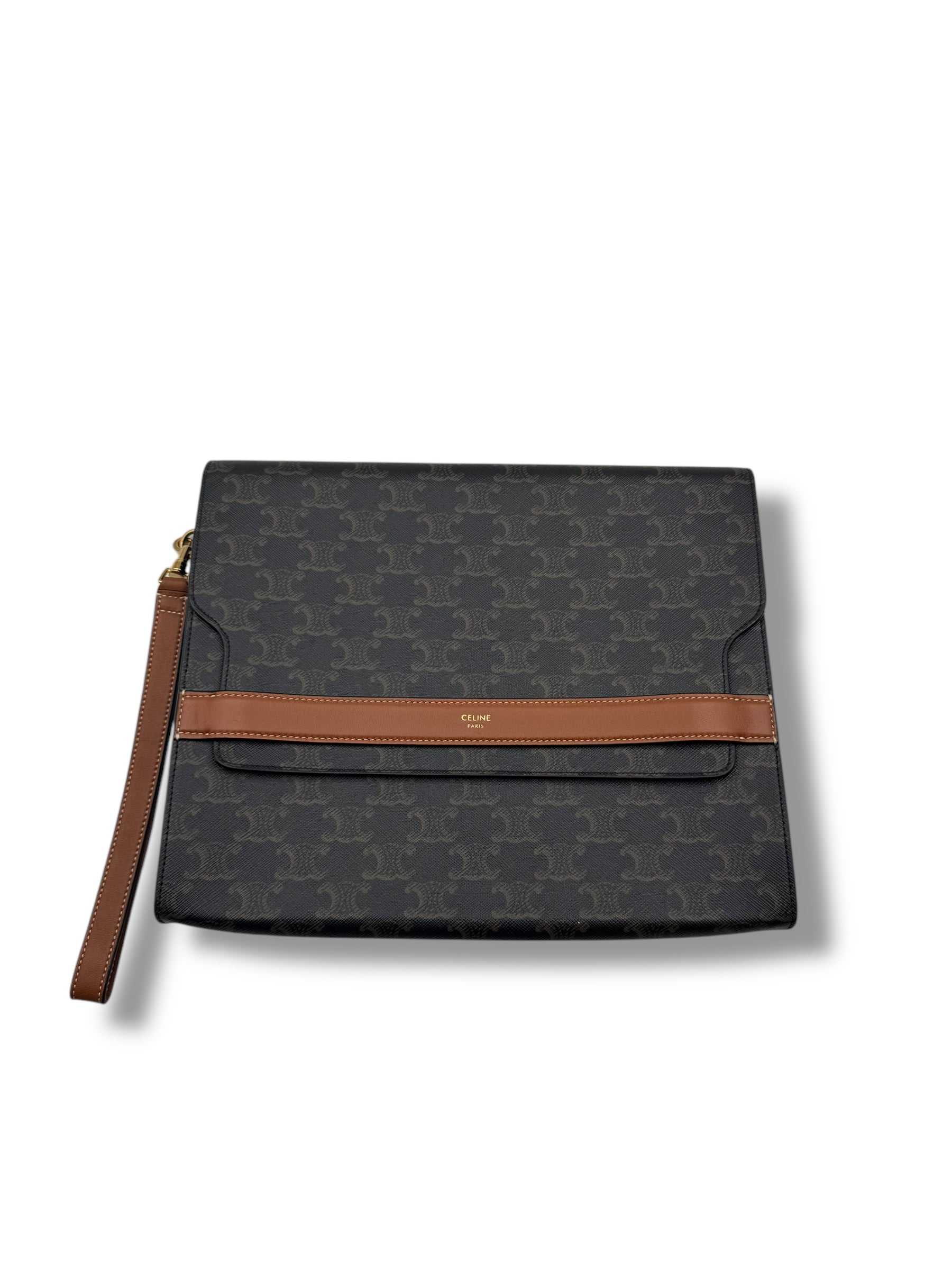 Céline - Canvas and leather clutch