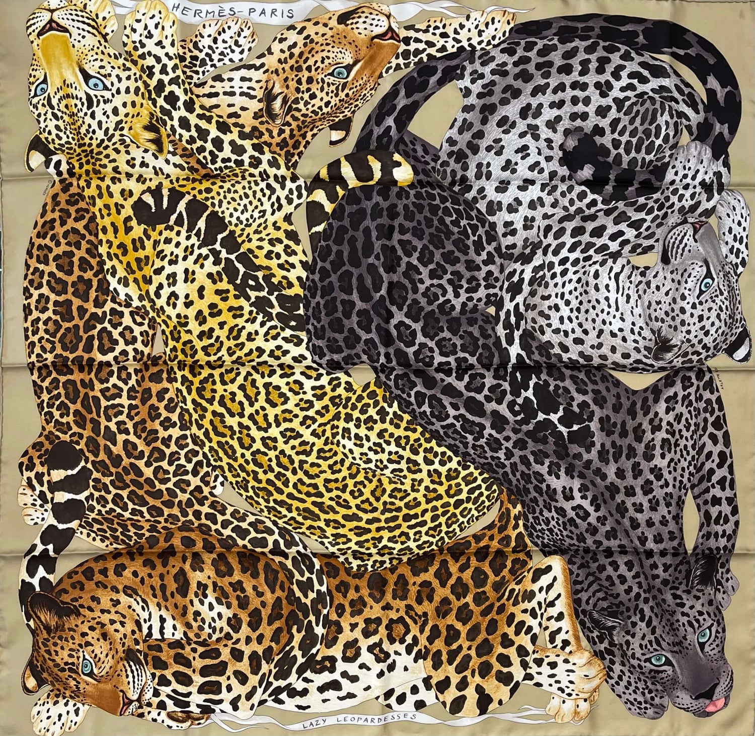 Hermès - Carré 90 « Lazy Leopardesses »