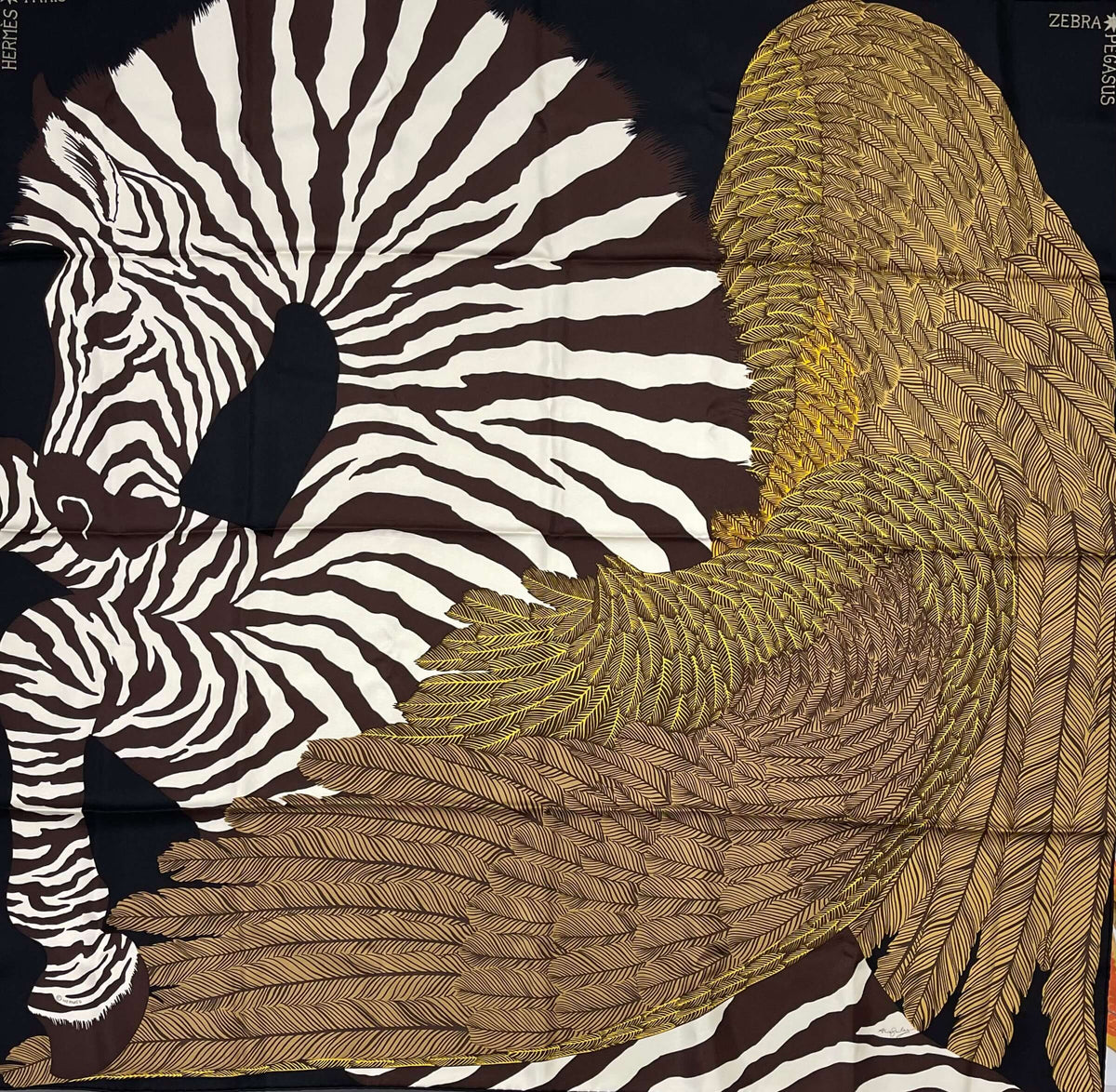 Hermès - Foulard 90 « Zebra Pegasus »