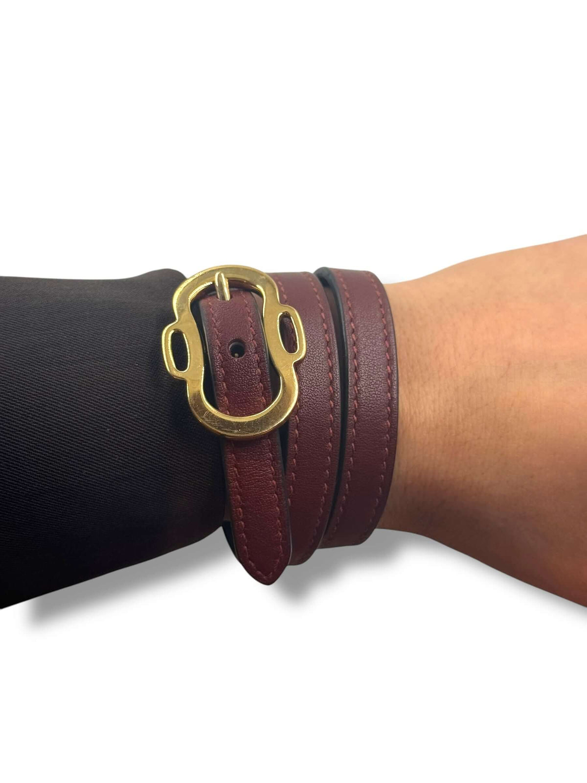 Hermès - Triple-wrap leather bracelet with hardware size 2