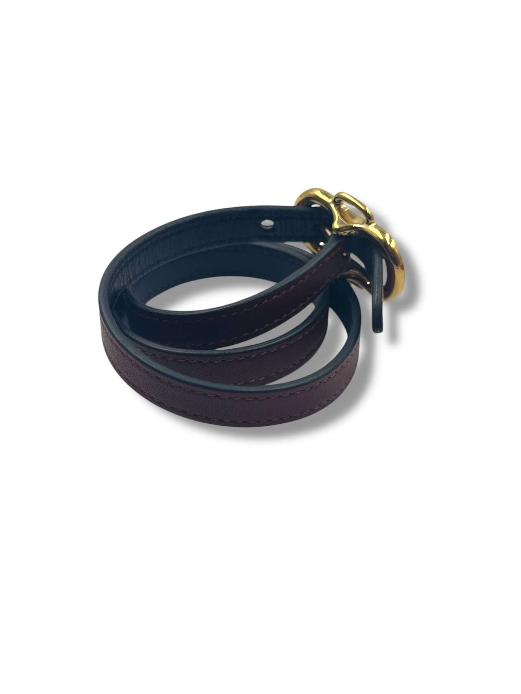 Hermès - Bracelet cuir boucleries triple tour T2
