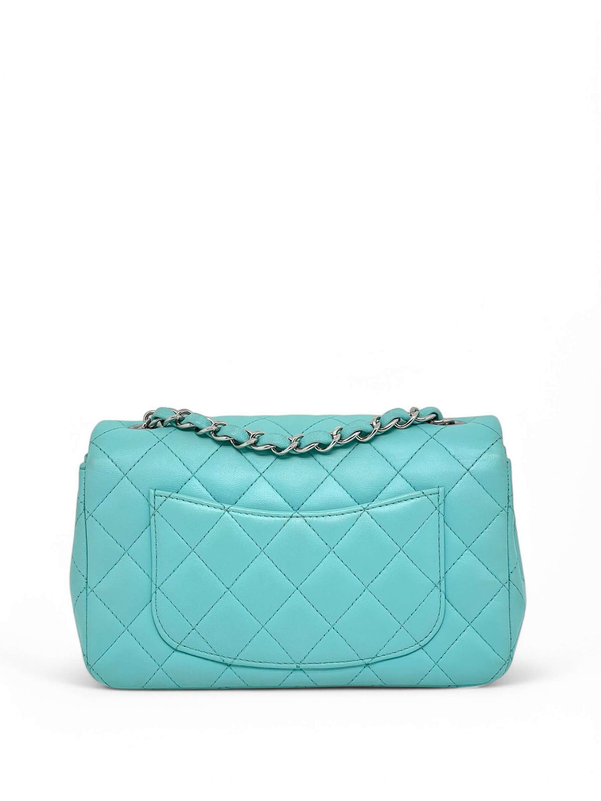 Chanel - Borsa a patta blu Tiffany