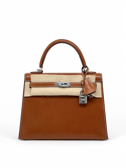 Hermès - Sac Kelly 25 cuir Barénia Naturel Fauve 2024