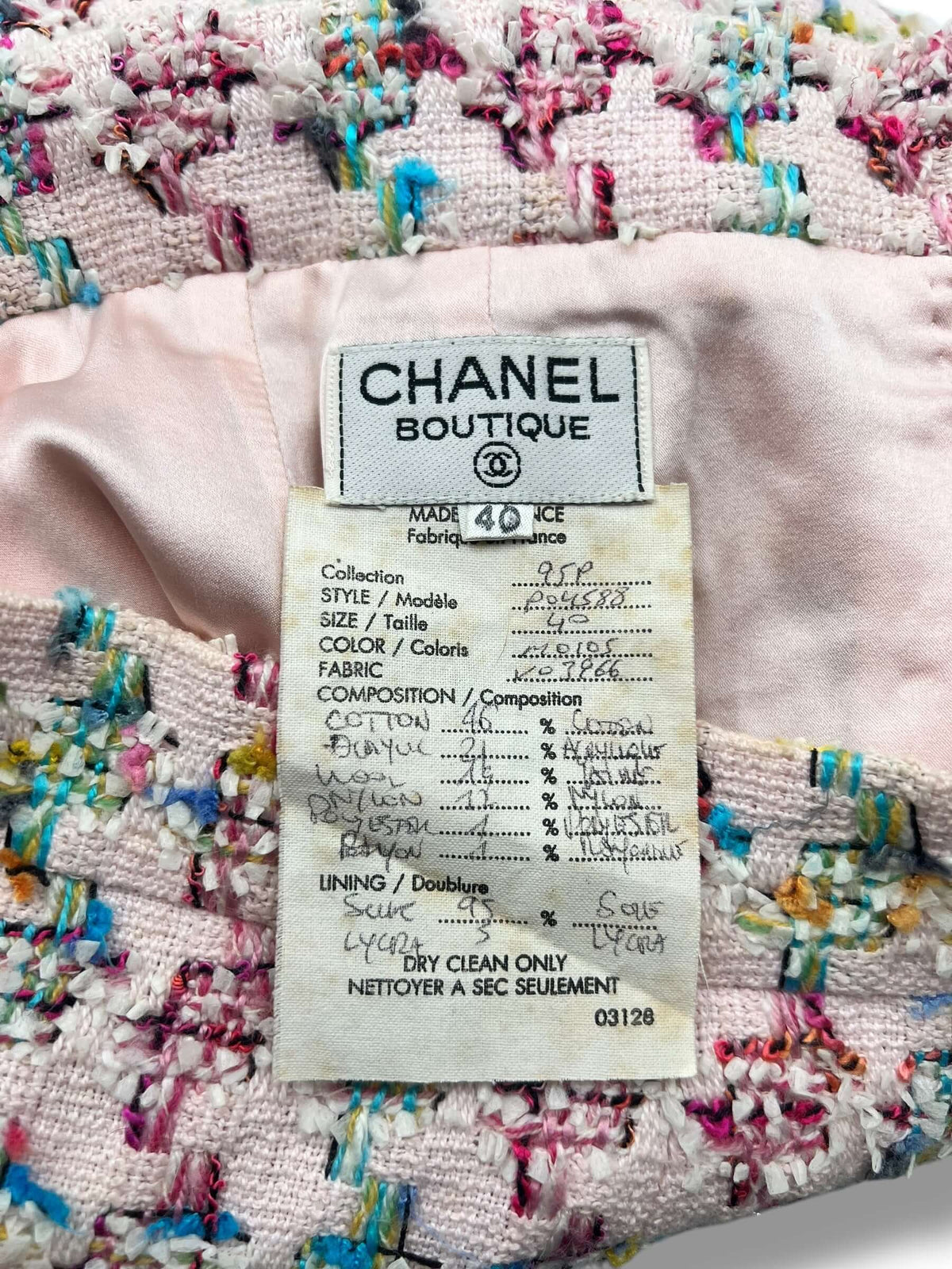 Chanel - Gonna in tweed rosa T40