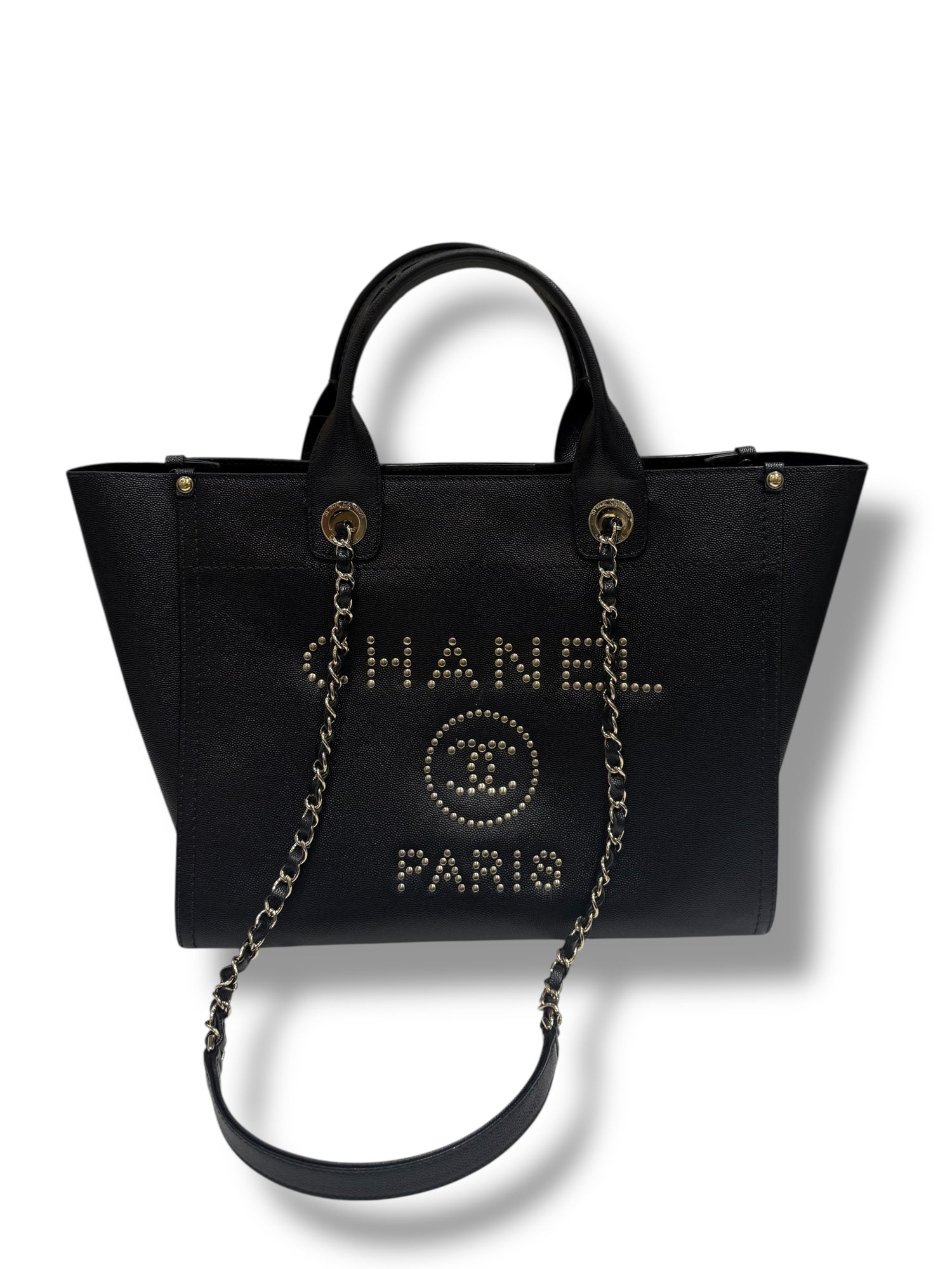 Chanel - Sac Deauville MM cuir noir