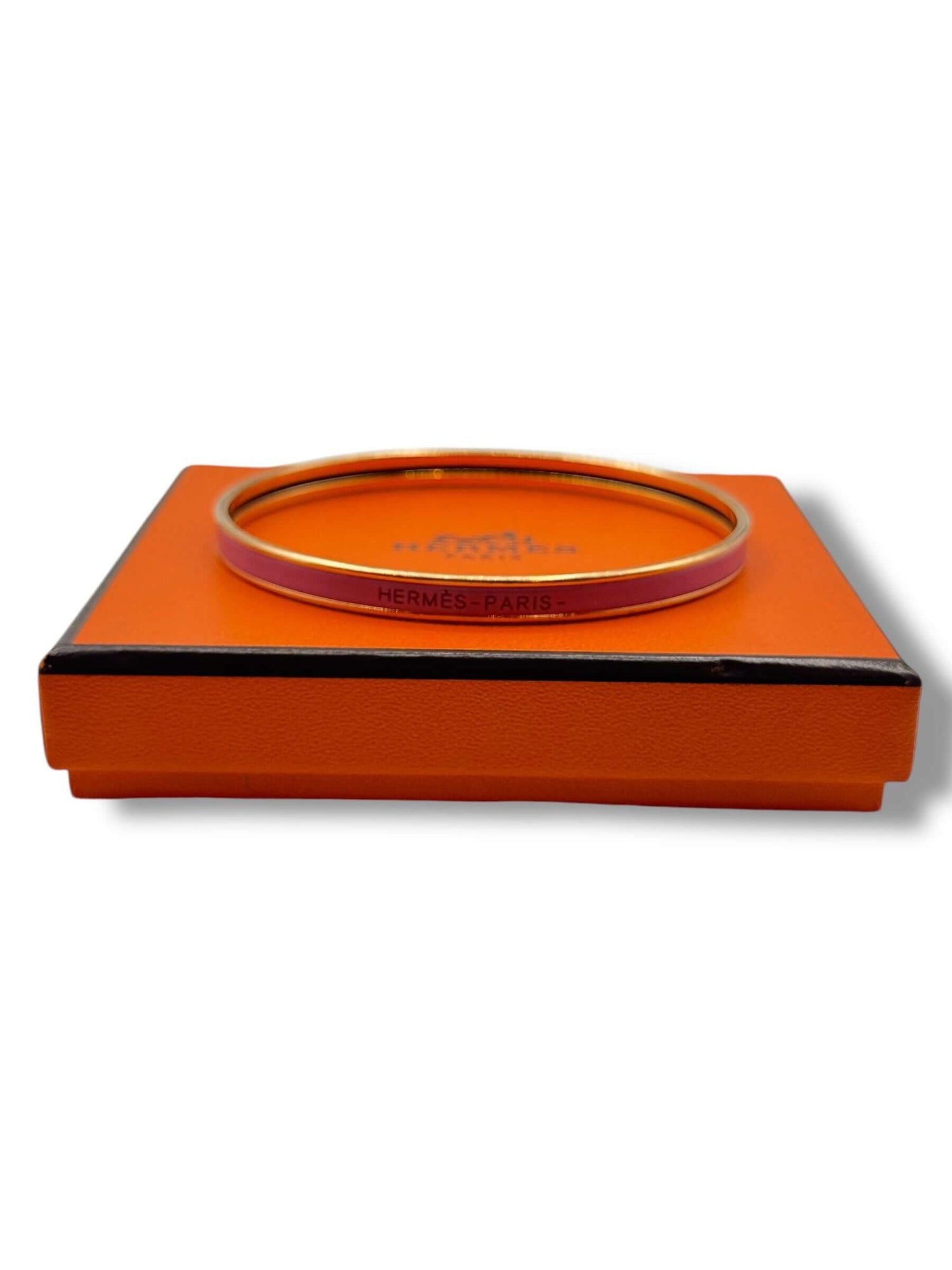 Hermès - Bracelet Extra fin «Hermès Paris» rose cendre T70