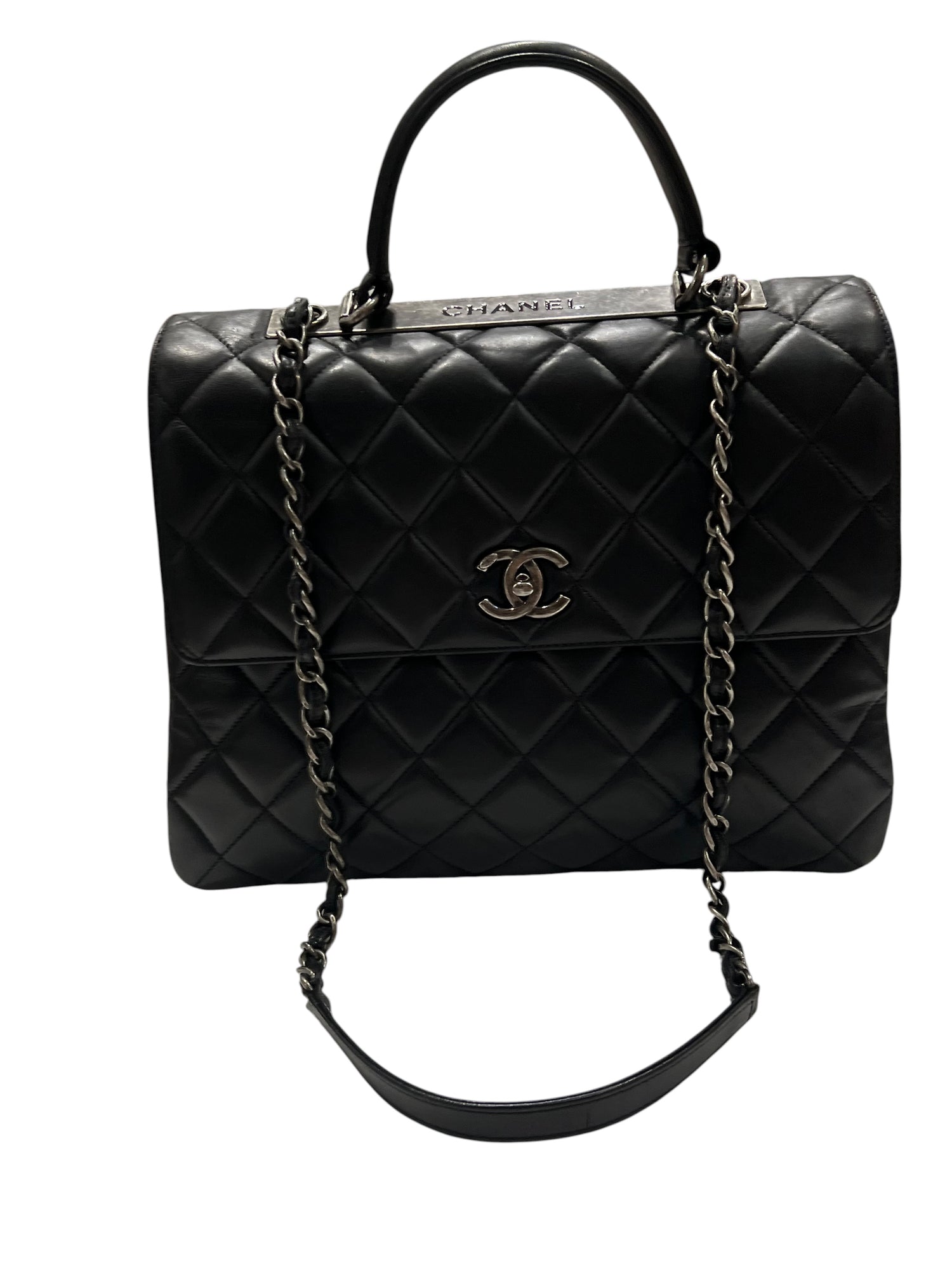 Chanel - sac maxi trendy cuir agneau noir