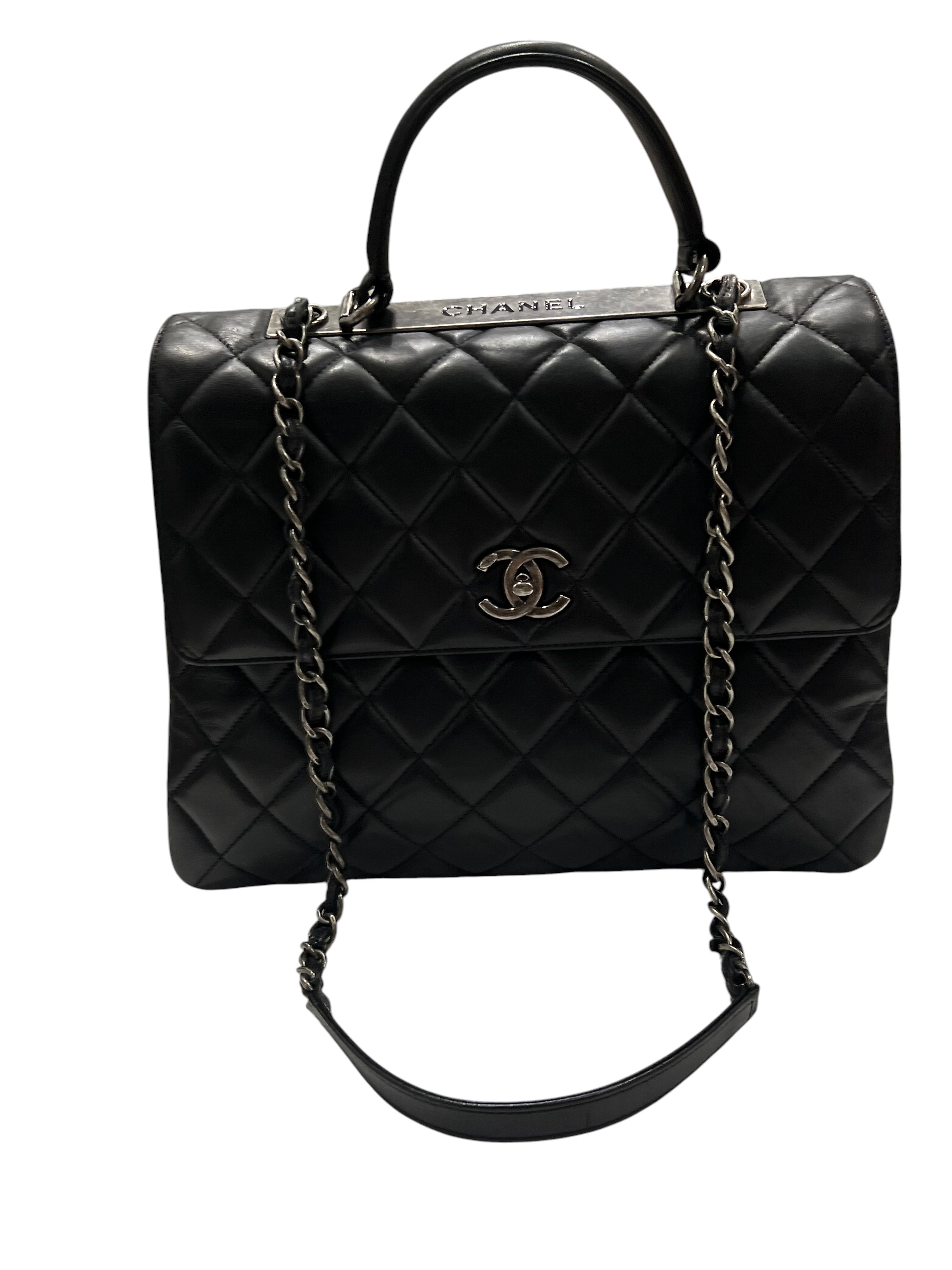 Chanel - sac maxi trendy cuir agneau noir