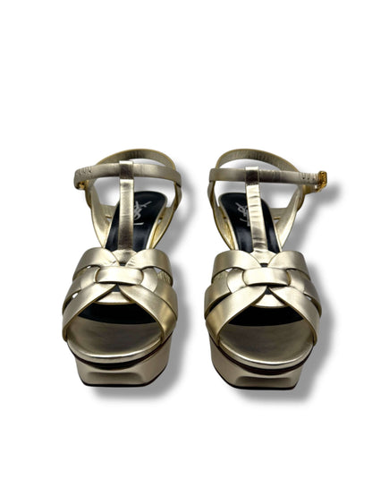 Saint Laurent - Escarpin Tribute doré T38