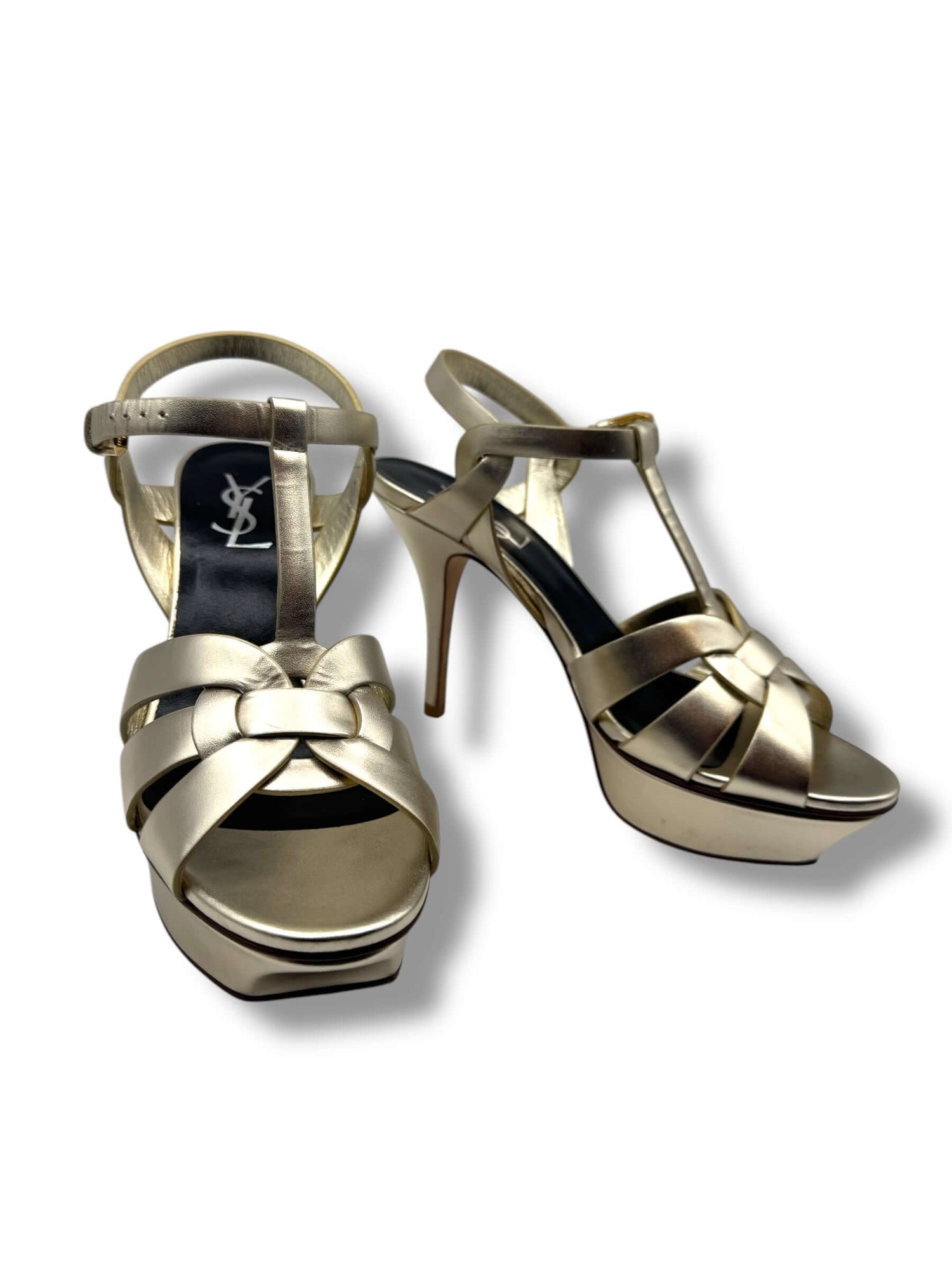 Saint Laurent - Escarpin Tribute doré T38
