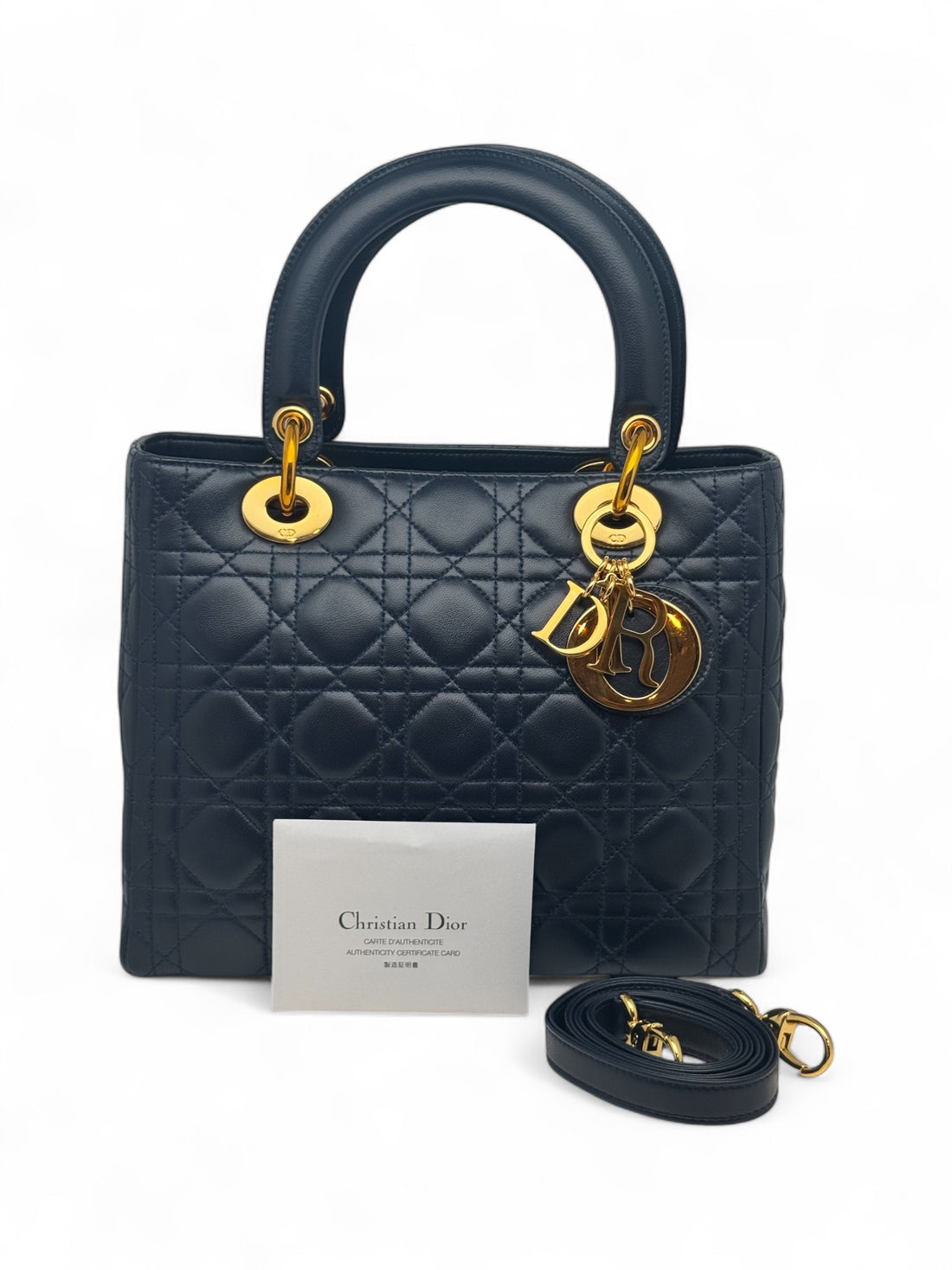 Christian Dior - Lady Dior MM Tasche Blau