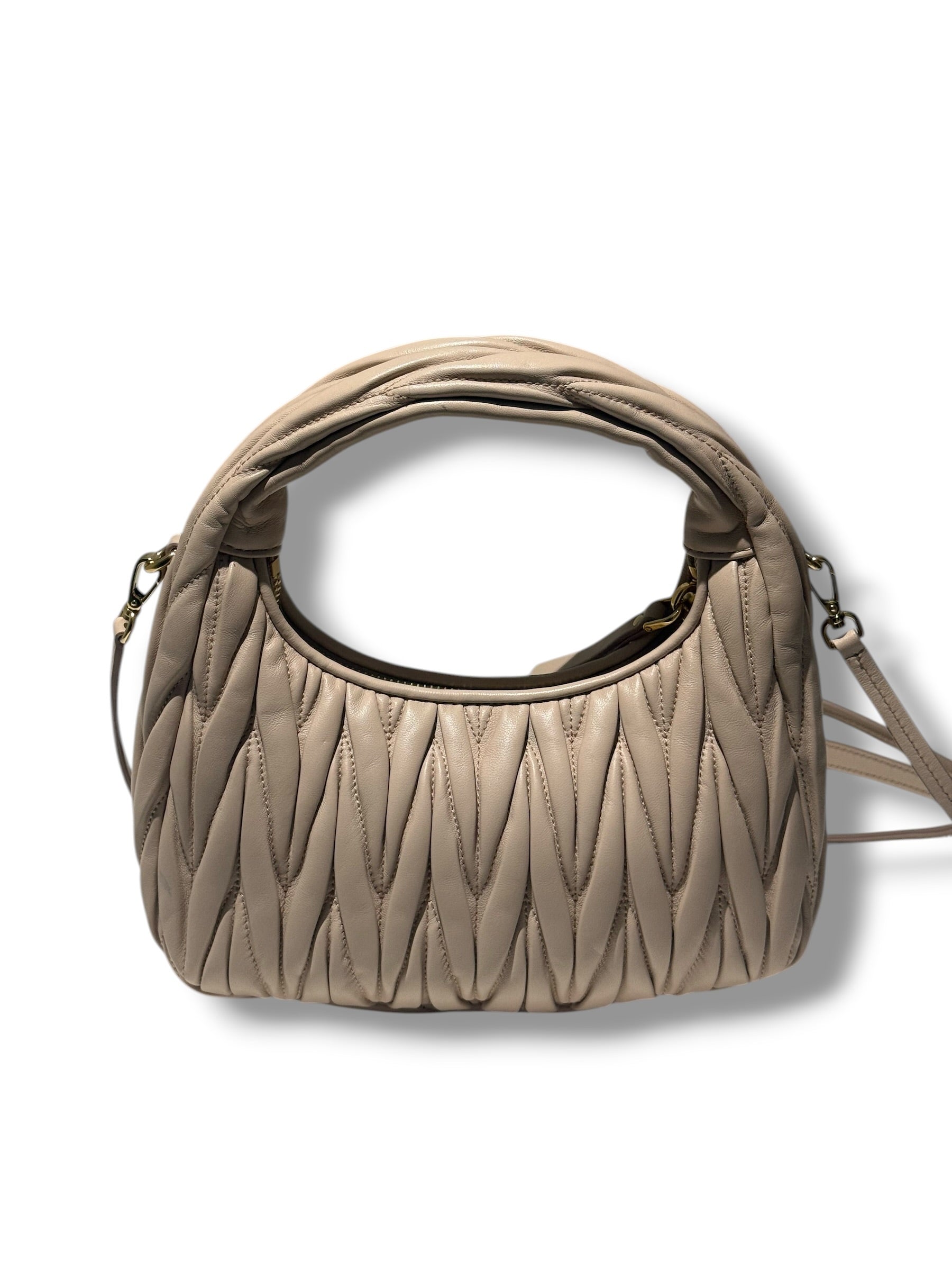 Miu Miu - Sac Wander nude nappa matelassé