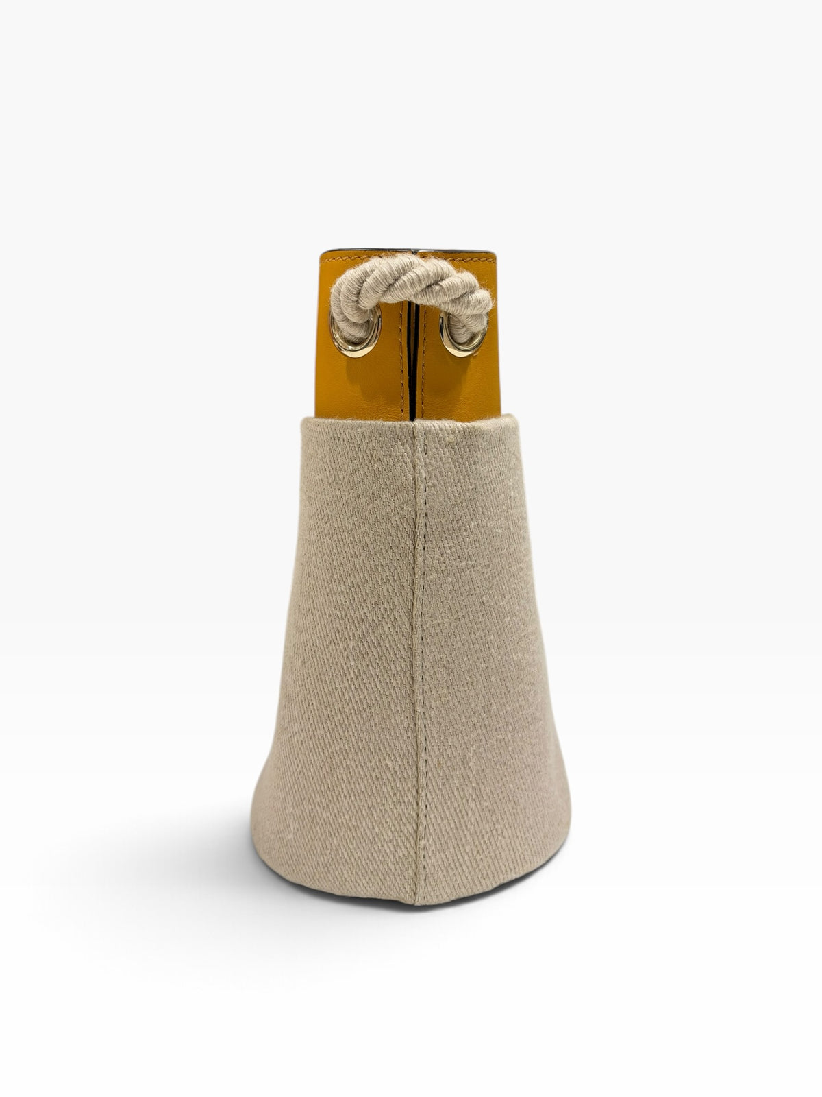 Chloé - Sac sceau Key PM en toile et cuir jaune