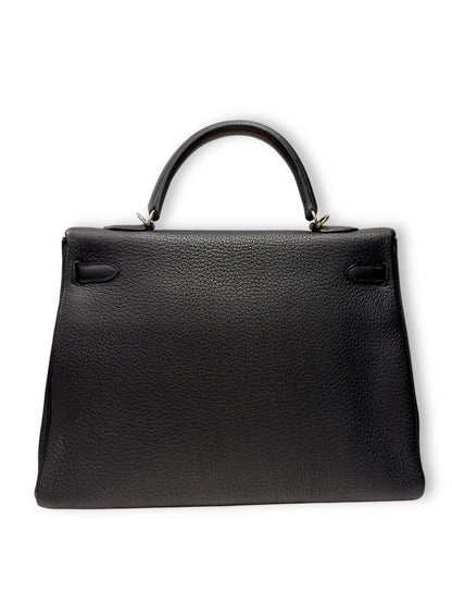 Sac Hermès Kelly 32 Togo Retourné Noir | Les Folies d’Eugénie