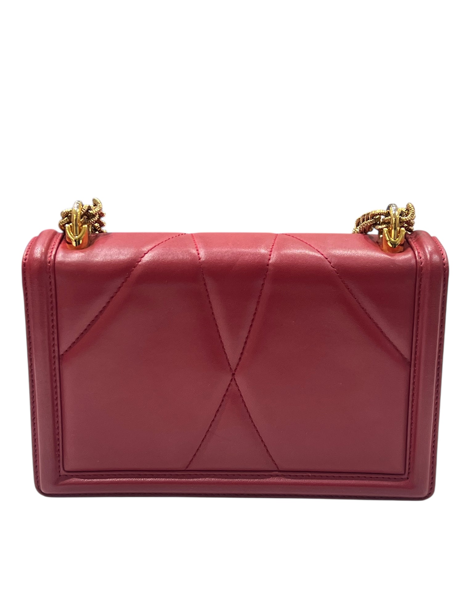 Dolce Gabbana - sac dévotion cuir rouge foncé