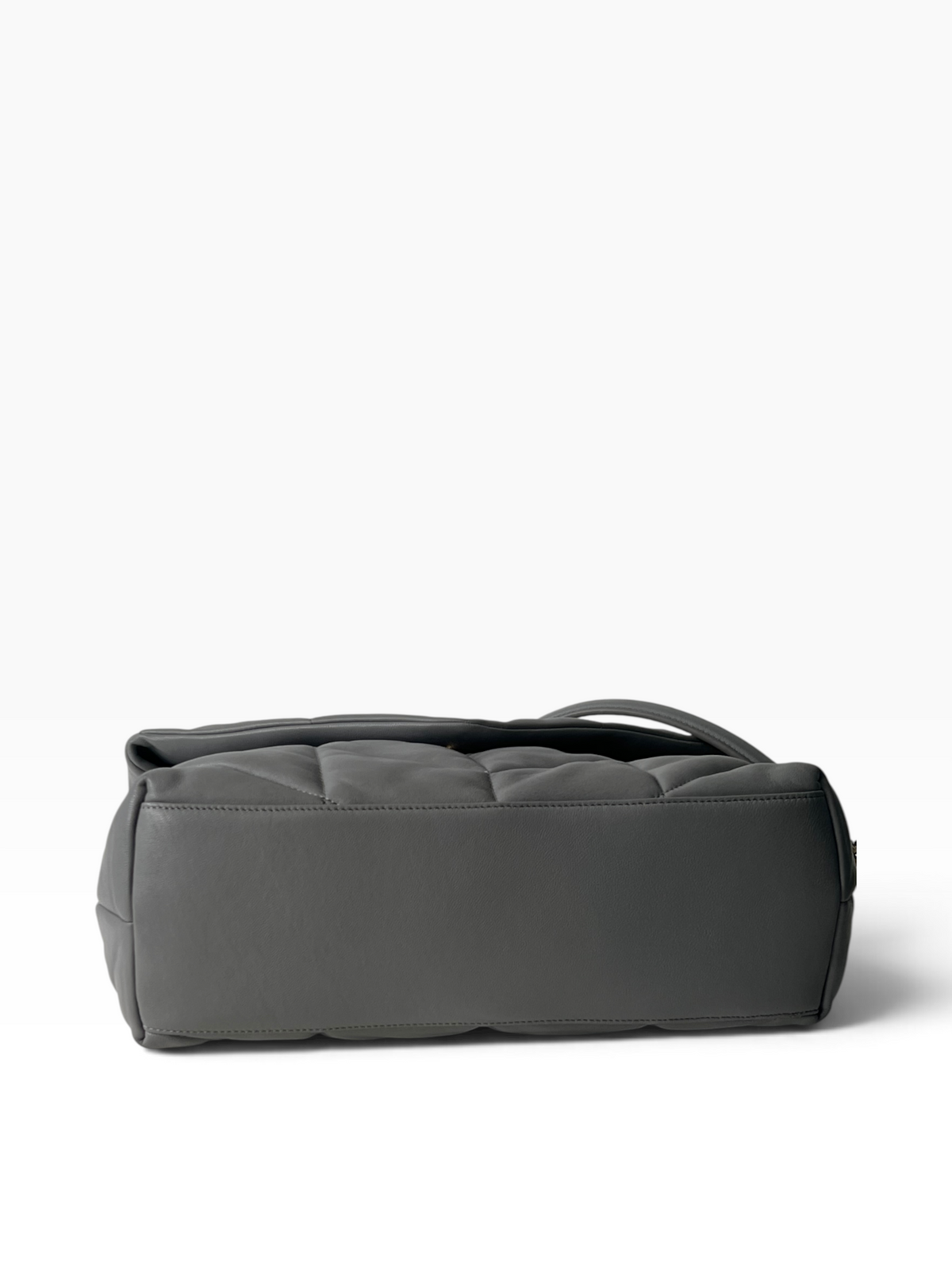 Saint Laurent - sac Loulou puffer large cuir gris