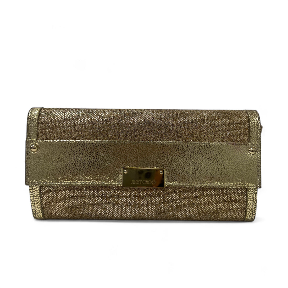 Jimmy Choo - Pochette dorata con paillettes