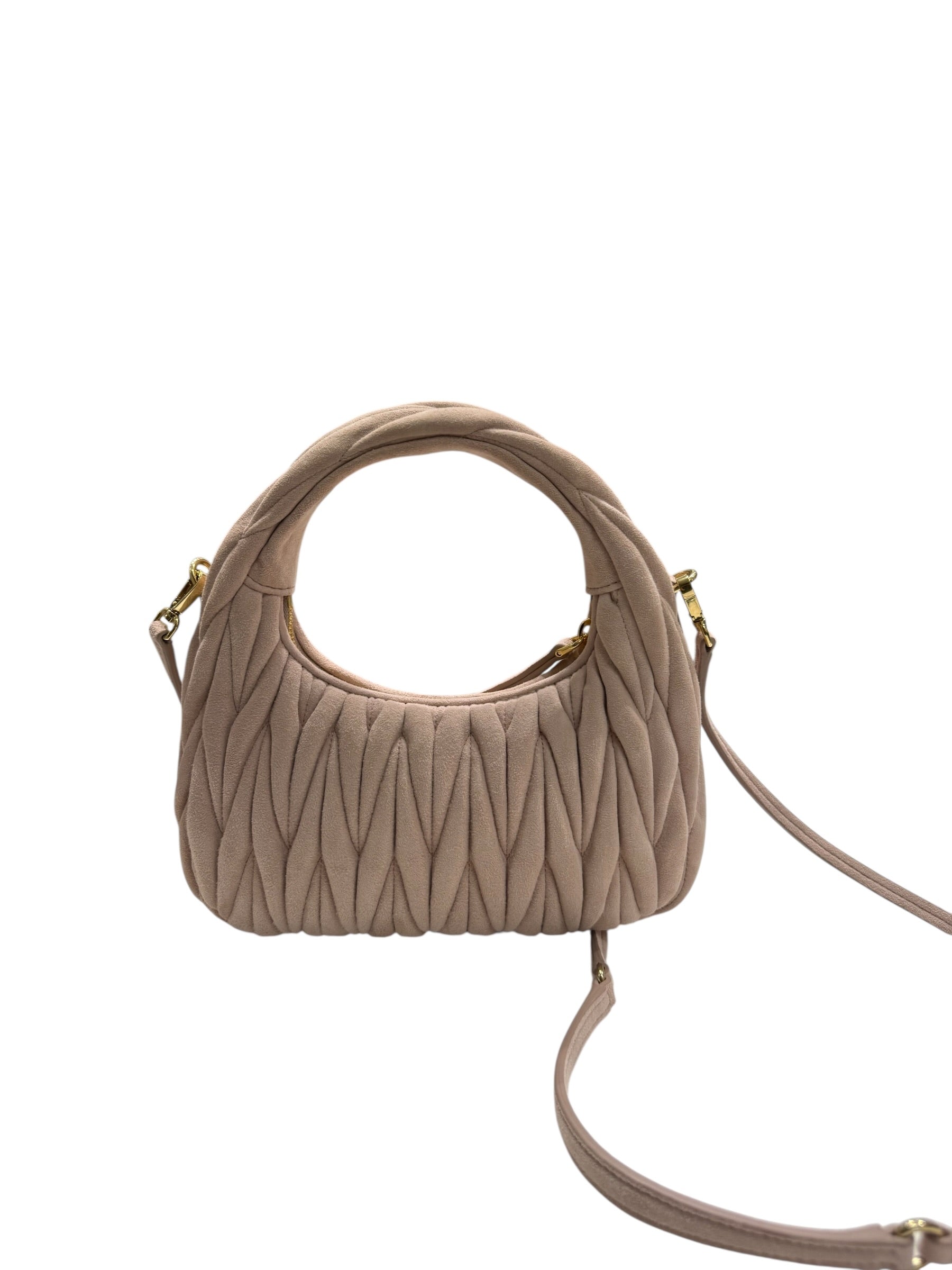 Miu Miu - Sac Wander daim rose nappa matelassé