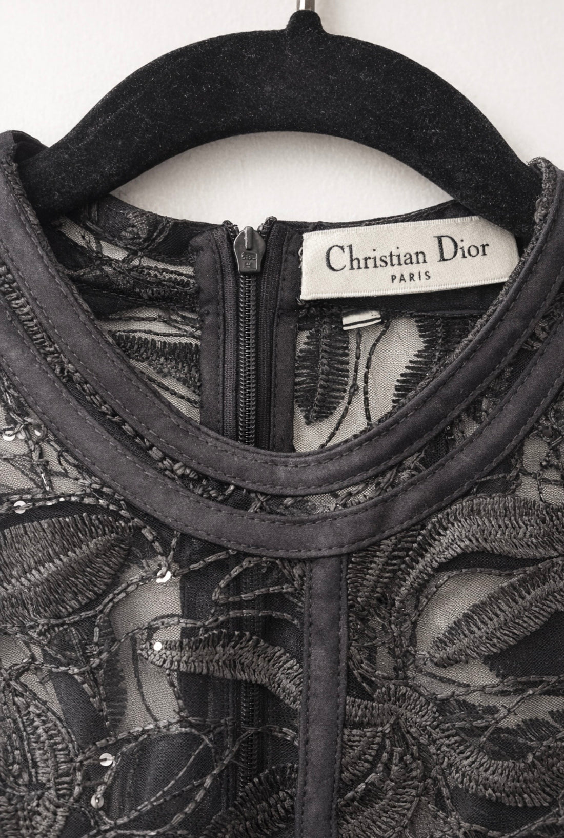 Christian Dior - Robe de Soirée en Tulle Brodé Noir