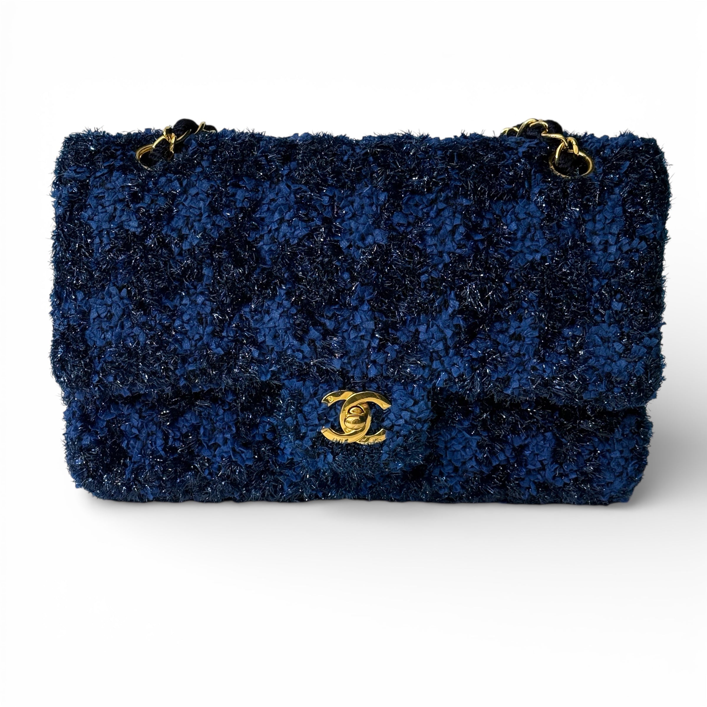 Chanel - Sac bleu scintillant en tweed