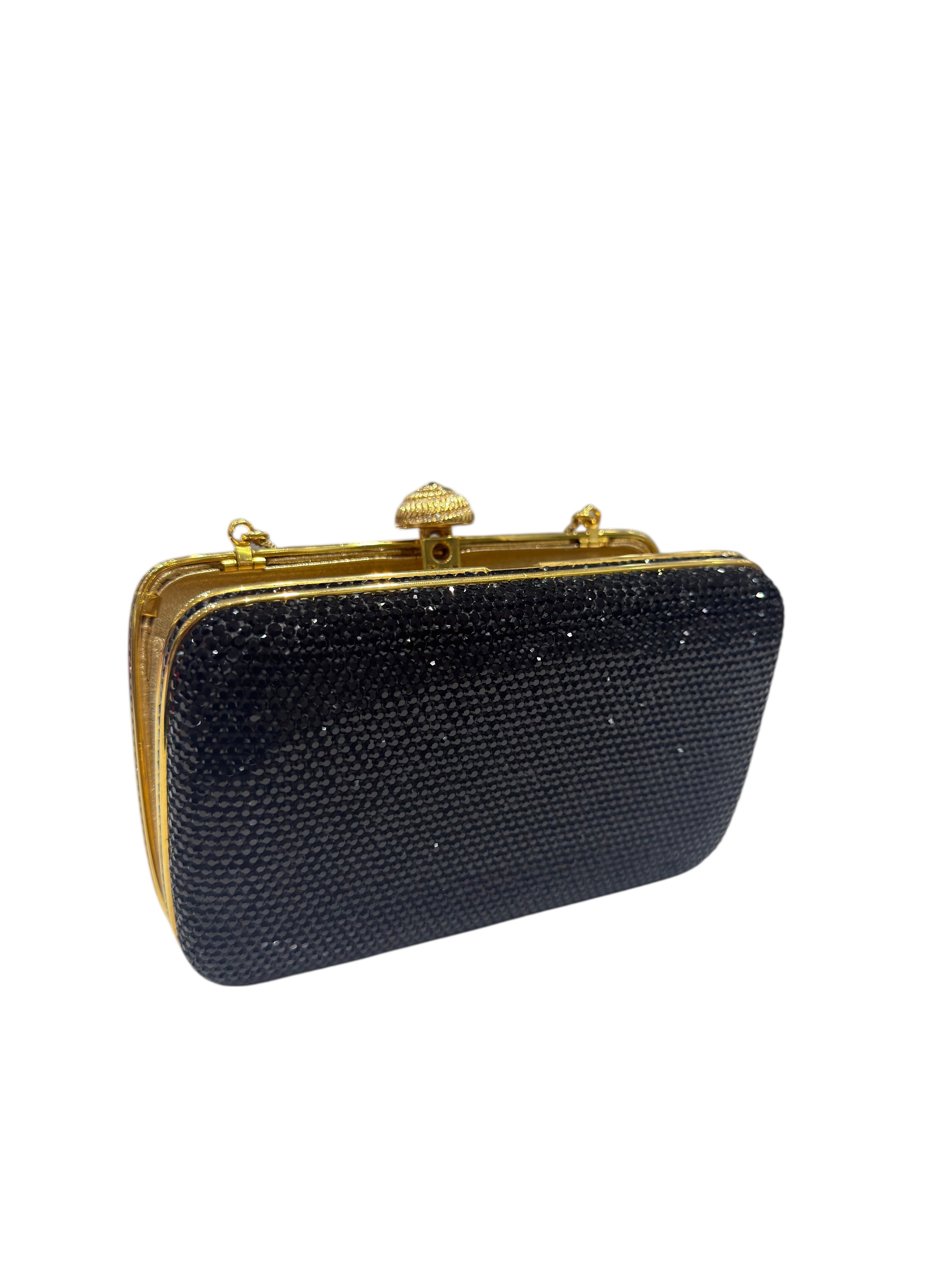 Judith Leiber - Sac minaudière en strass Swarovski noir