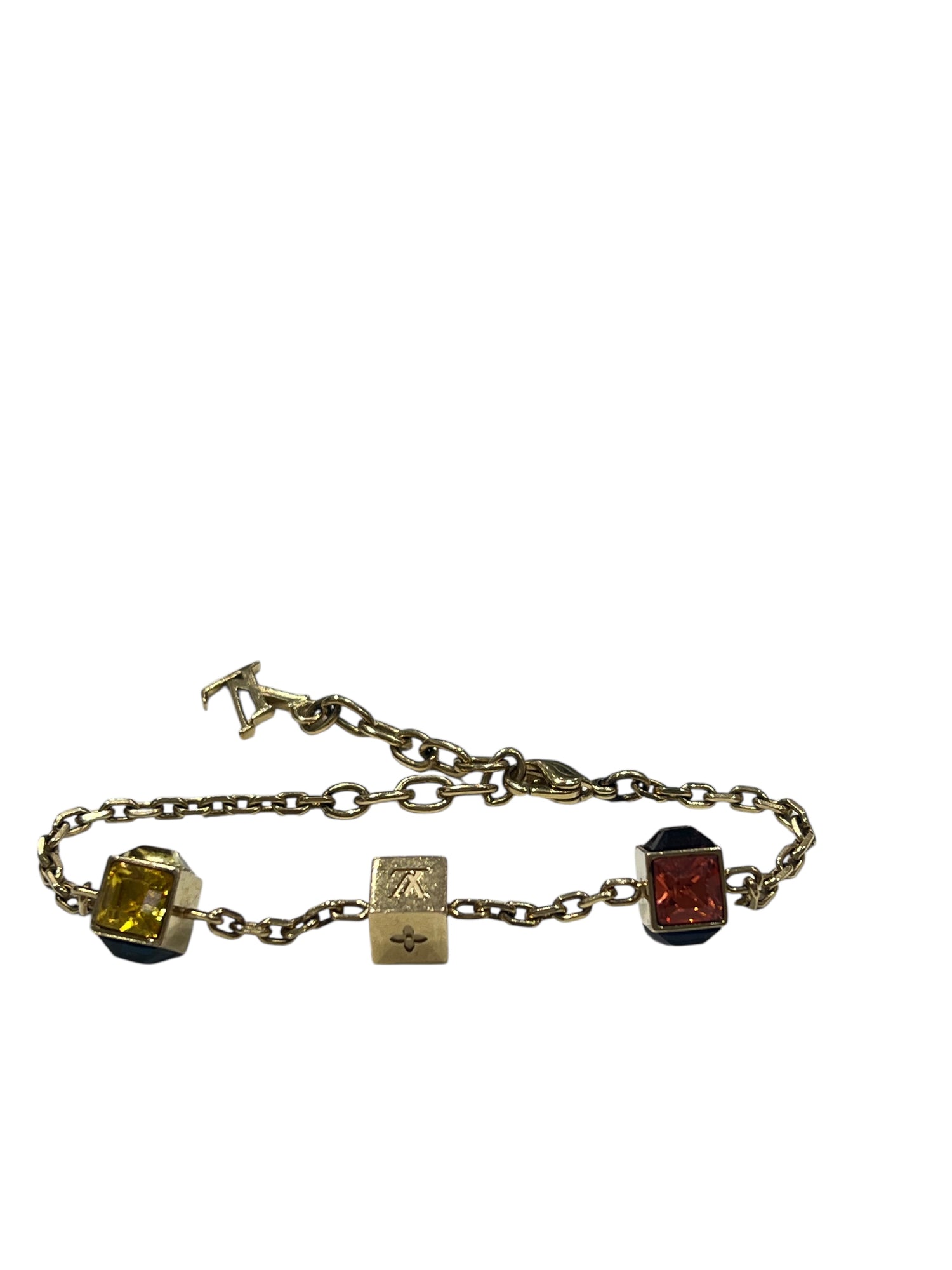 Louis Vuitton - bracelet Gamble en cristal d’or doré