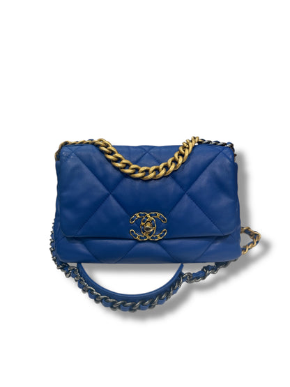 Chanel - Sac 19 small bleu électrique