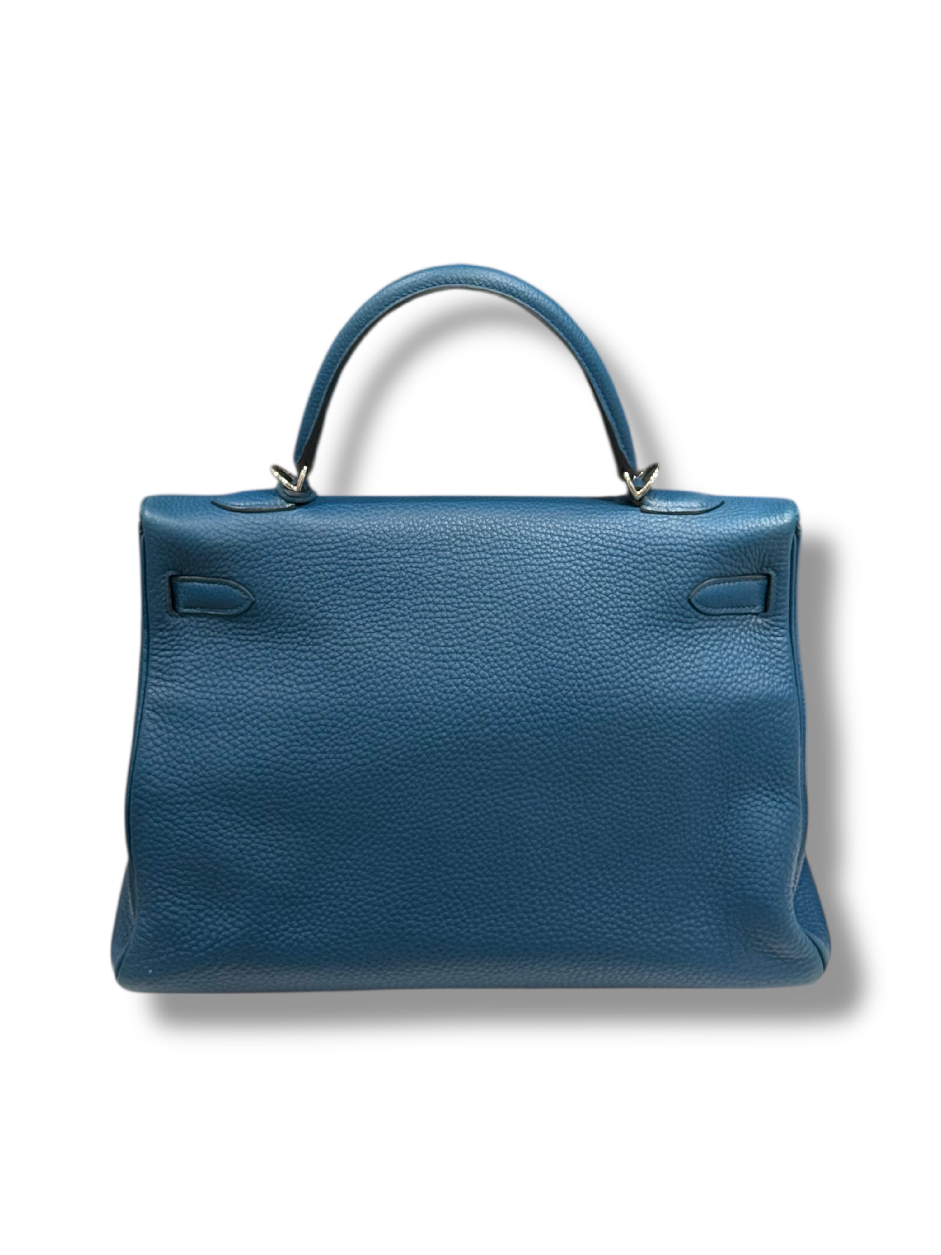 Hermès - sac Kelly 35 cuir Togo Bleu de Malte PHW