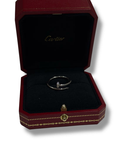 Cartier - Bague juste un clou or gris et diamants T.56