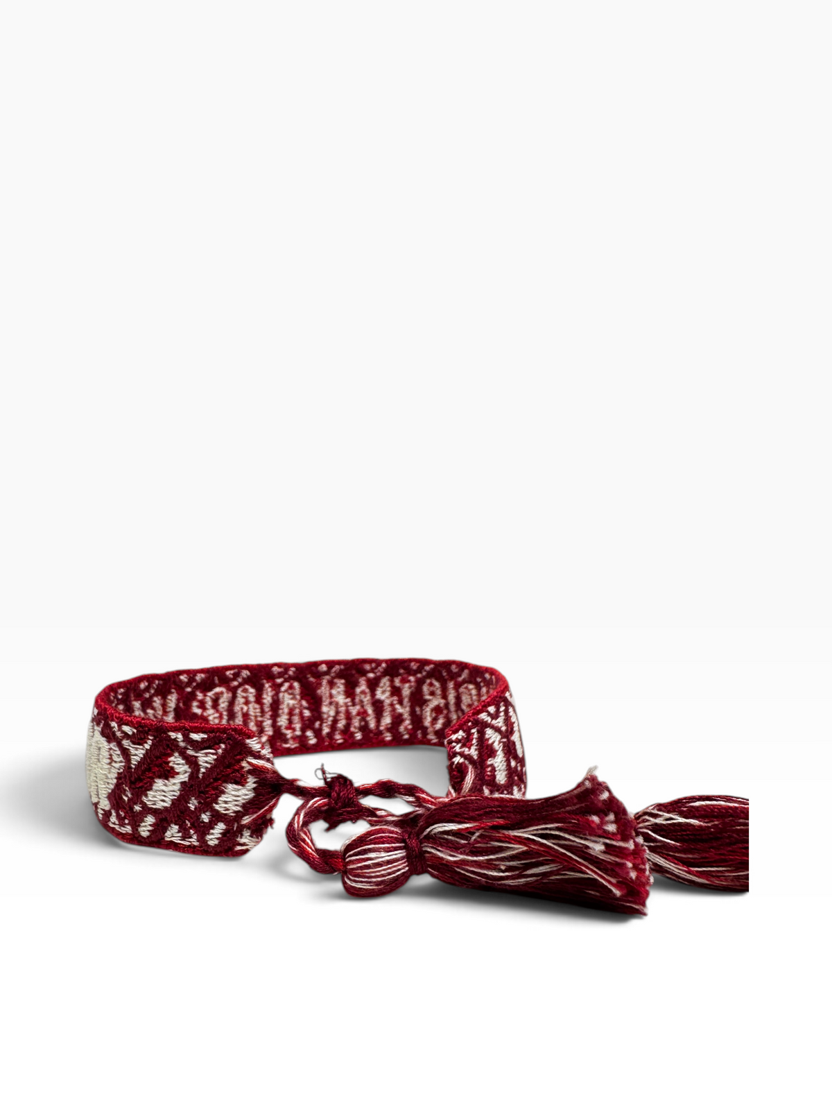Christian Dior - Bracelet coton à motif Dior oblique bordeaux