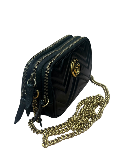 Gucci - sac marmont trois zips cuir noir