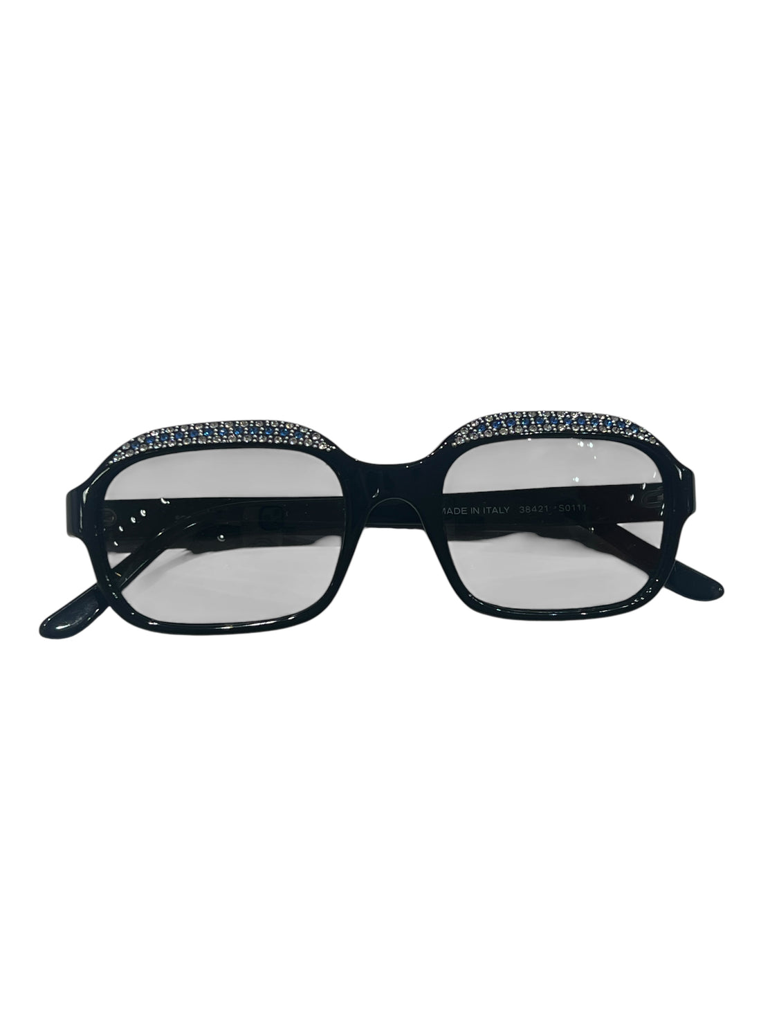 Chanel - solaires rectangulaires noires et strass