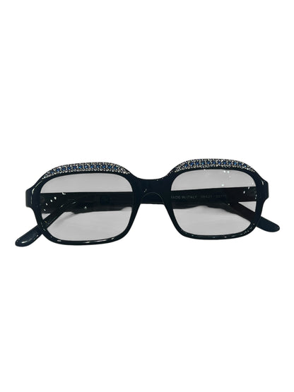Chanel - solaires rectangulaires noires et strass