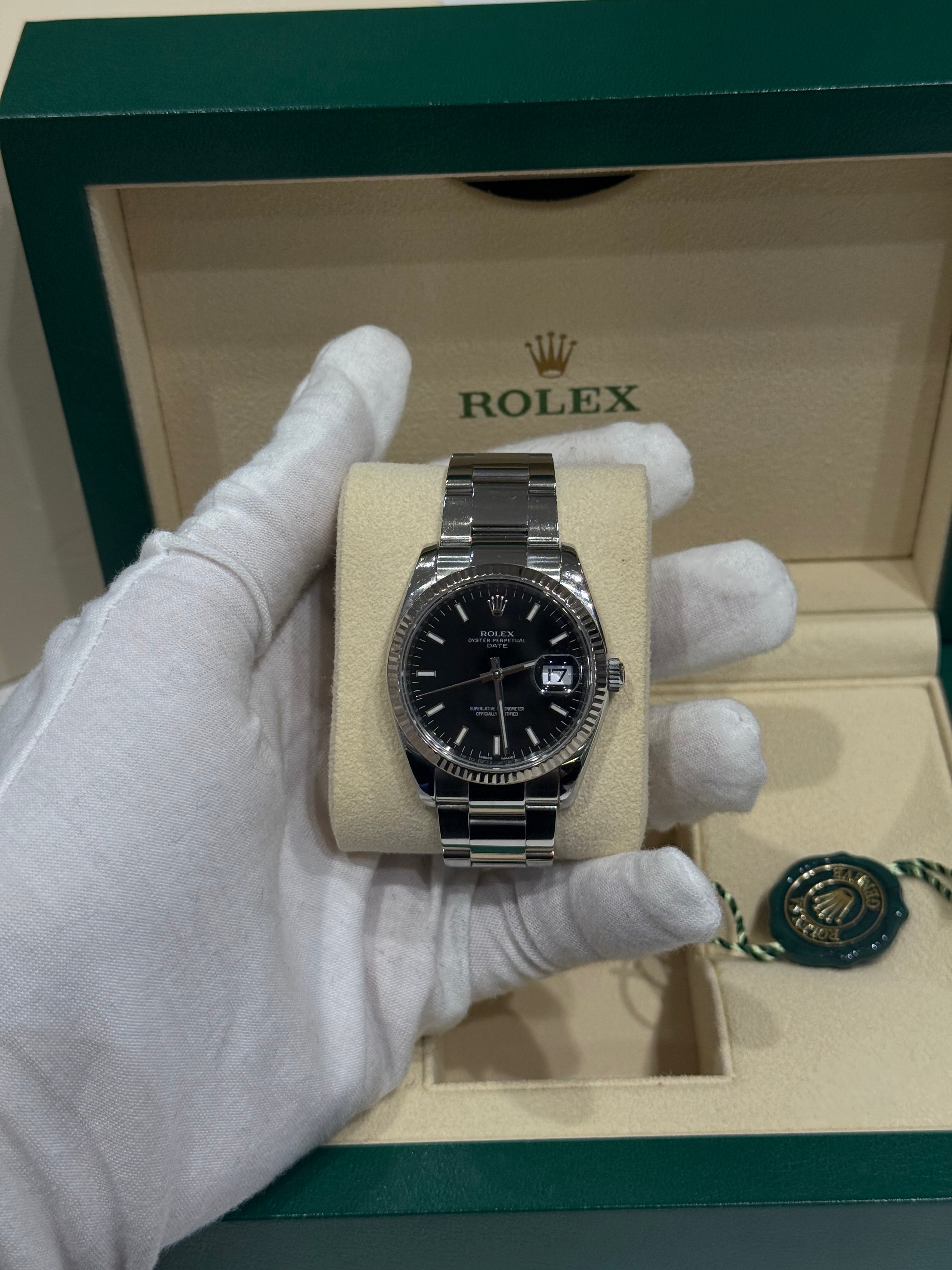 Rolex - Montre Oyster Date 34mm Cadran Noir