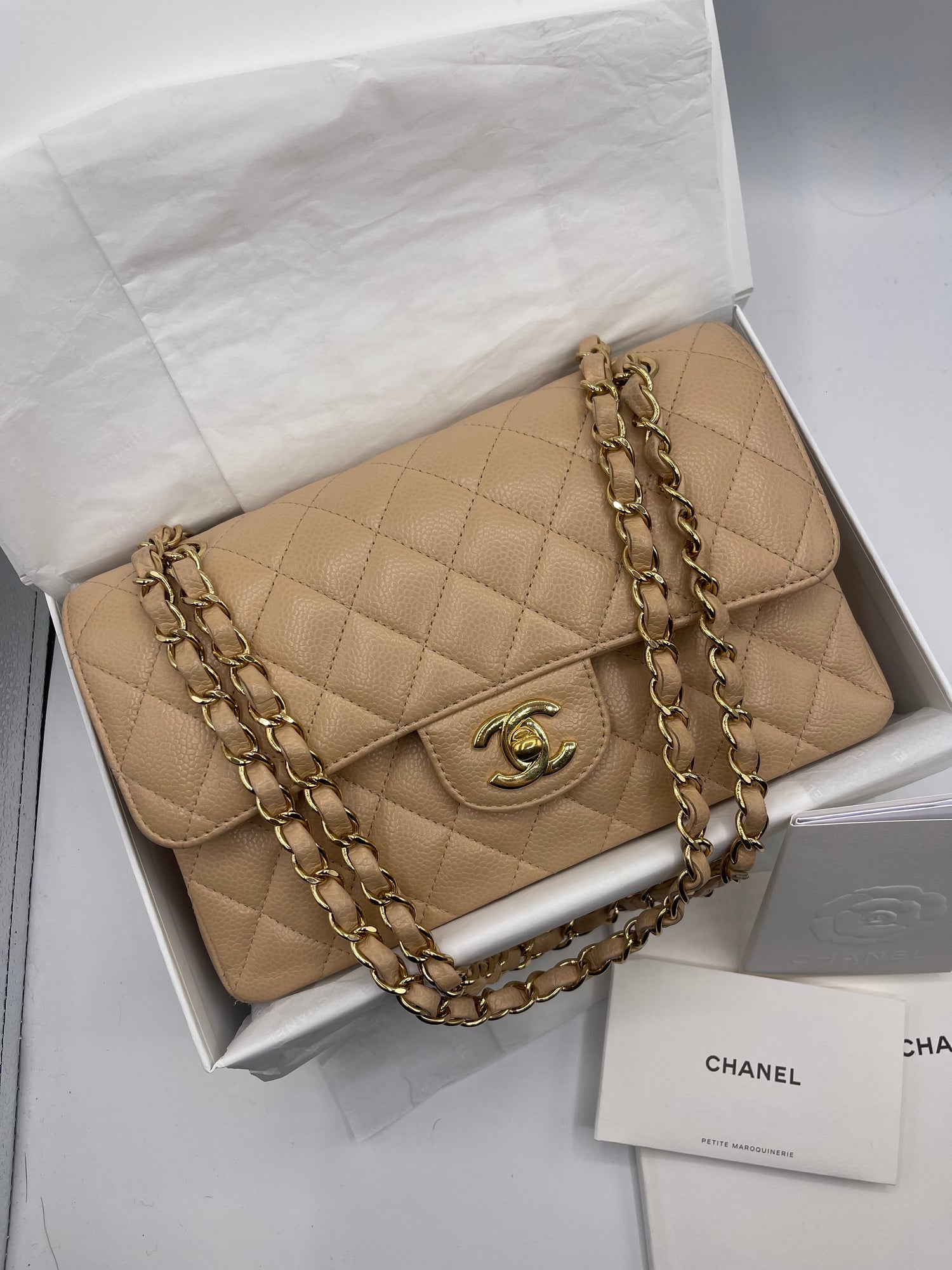Chanel - Borsa Mini Timeless 23 beige