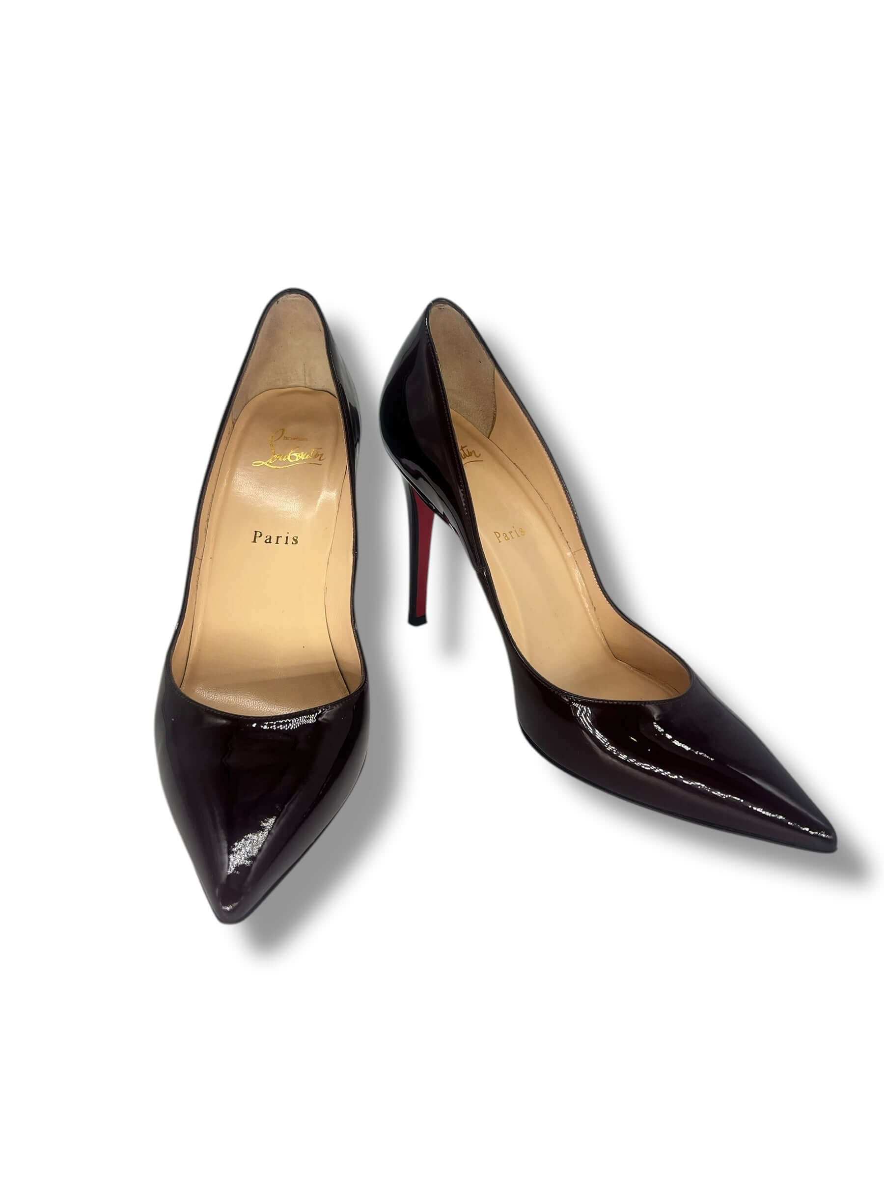 Louboutin - Pumps So Kate aubergine lackiert Gr. 39,5