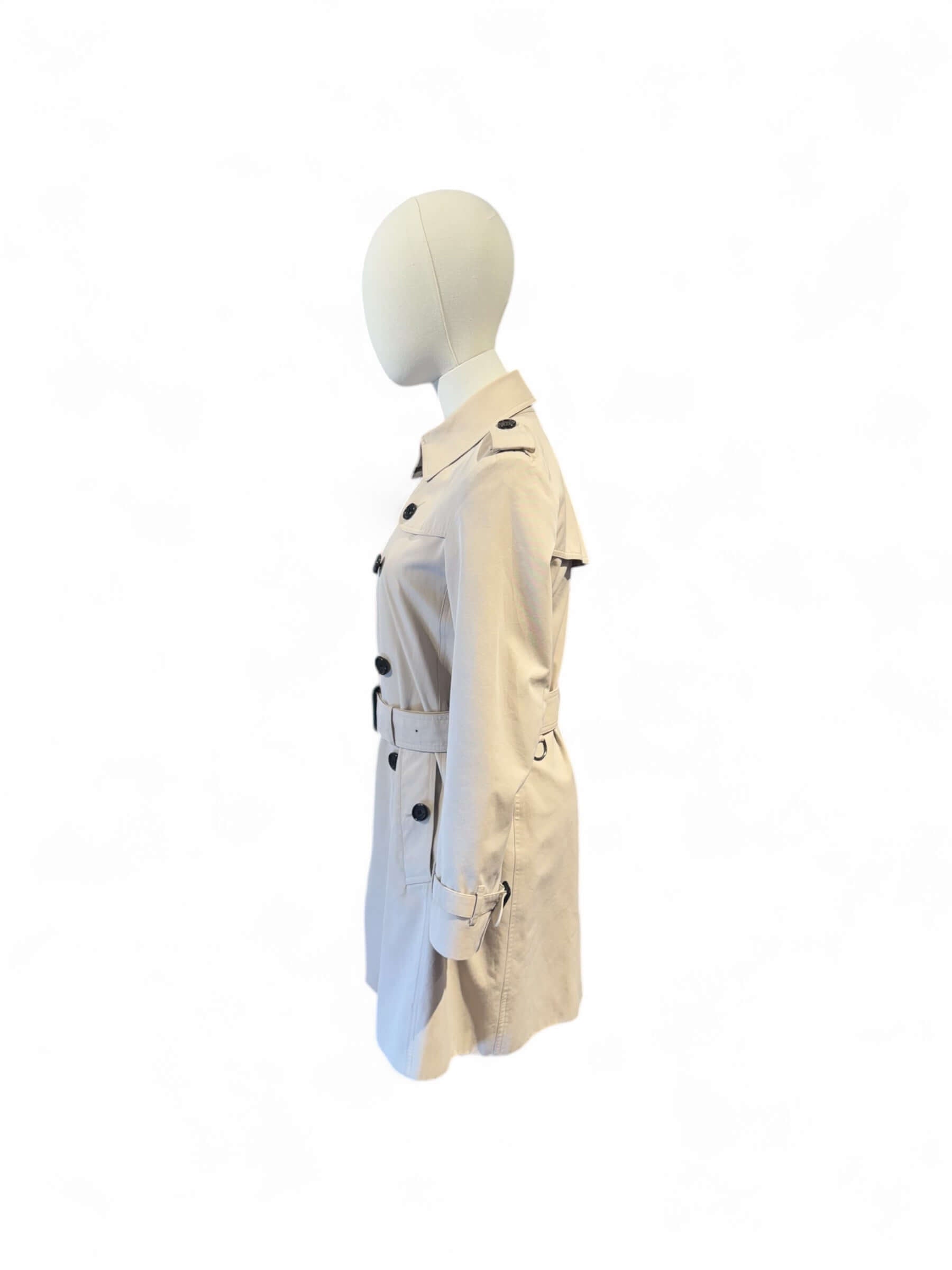 Burberry - Short tartan trench coat, size 36